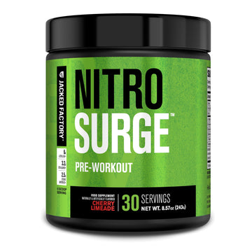 Jacked Factory NITROSURGE Pre Workout Supplement - Endless Energy, Instant Strength Gains, Clear Focus, Intense Pumps - NO Booster & Preworkout Powder with Beta Alanine Jacked Factory buy supplements canada
