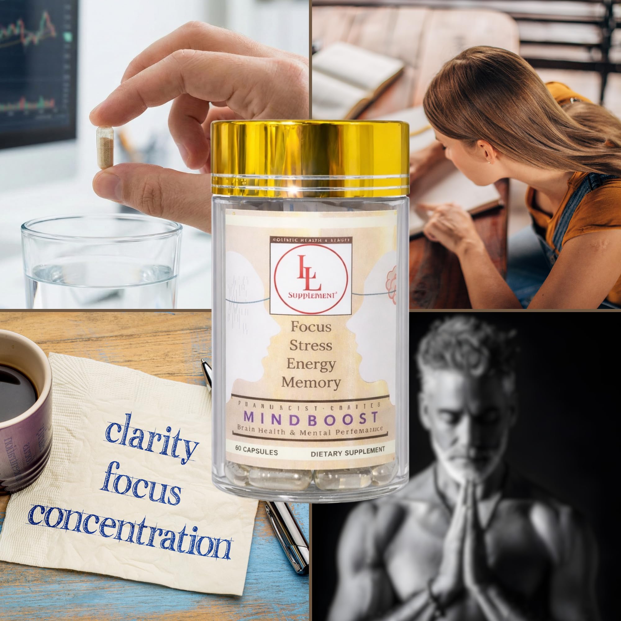 LL Supplement MindBoost Nootropic Brain & Focus Supplement – Lion’s Mane, B Vitamins & Alpha Lipoic Acid – Pharmacist Formulated – Gold Cap Edition – 60 Capsules L & L Supplement buy supplements canada