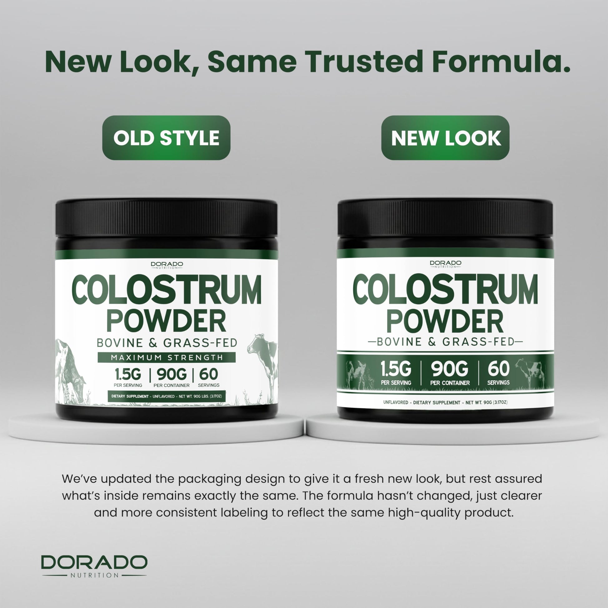 Colostrum Supplement Powder 90g (60 Servings of 1.5g Pure Bovine Colostrum Std. to Contain 20% IgG Immunoglobulins) Grass Fed Powder - No Fillers, Third Party Tested, Unflavored & Non-GMO DORADO NUTRITION buy supplements canada