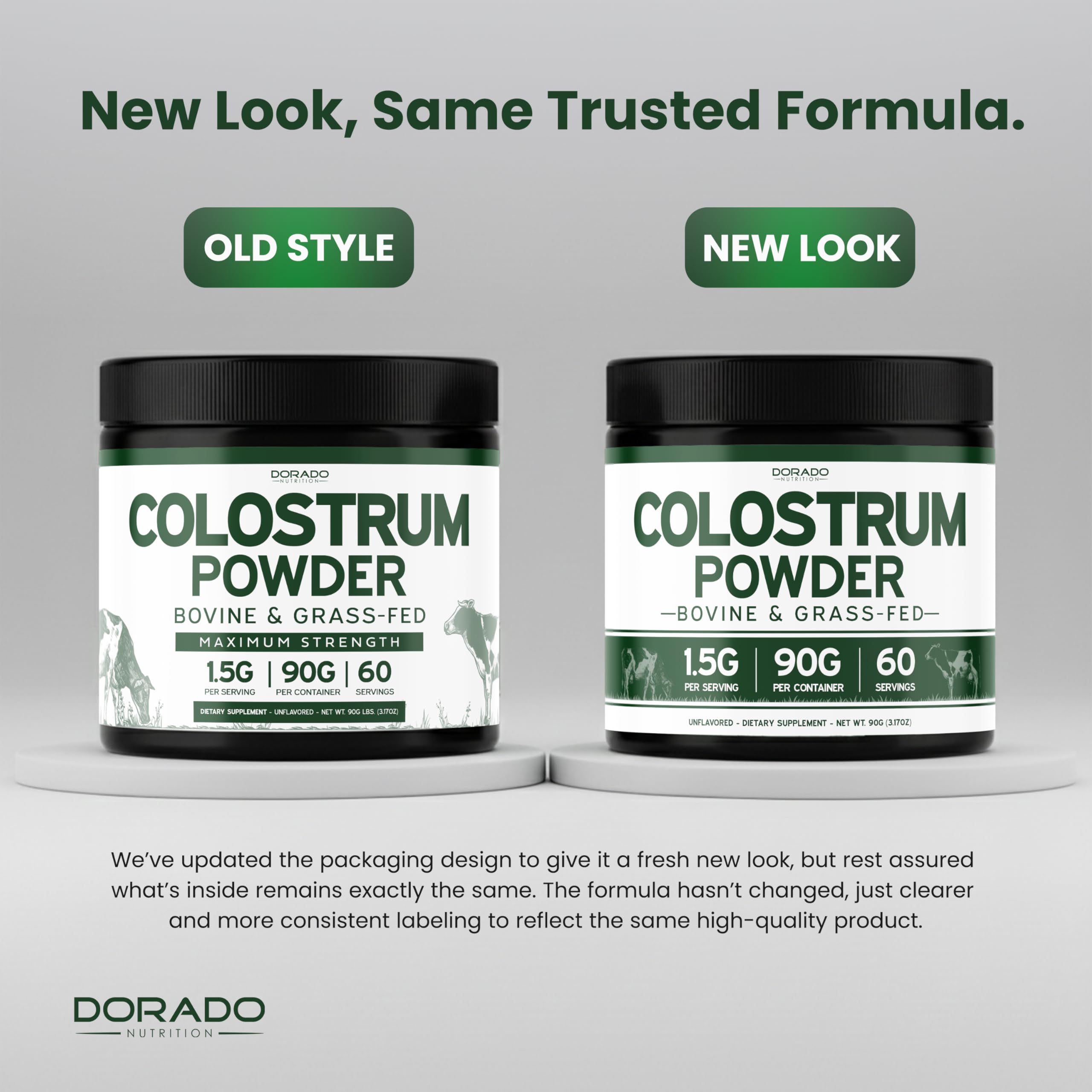 Colostrum Supplement Powder 90g (60 Servings of 1.5g Pure Bovine Colostrum Std. to Contain 20% IgG Immunoglobulins) Grass Fed Powder - No Fillers, Third Party Tested, Unflavored & Non-GMO DORADO NUTRITION buy supplements canada
