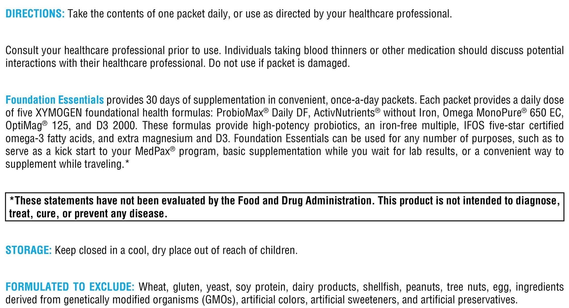 XYMOGEN Foundation Essentials - Daily Supplement Packets for Overall Health - Fish Oil, Magnesium & Probiotics - Travel-Friendly - Gluten-Free & Non-GMO - 30 Packets XYMOGEN buy supplements canada