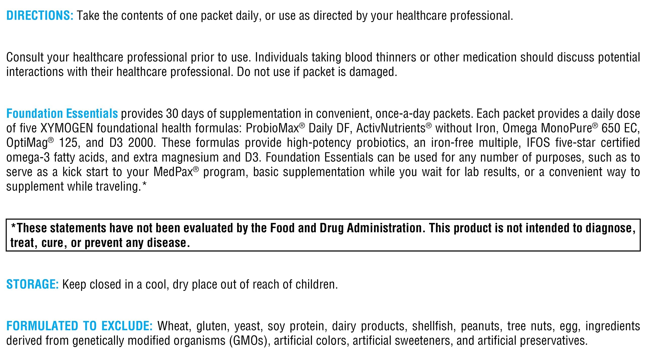 XYMOGEN Foundation Essentials - Daily Supplement Packets for Overall Health - Fish Oil, Magnesium & Probiotics - Travel-Friendly - Gluten-Free & Non-GMO - 30 Packets XYMOGEN buy supplements canada