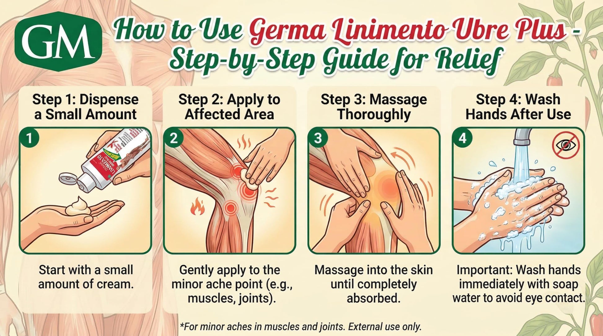 Germa Liniment Udder Plus. Natural Topical Analgesic Ointment. Relief for Pain and Aches in Joints and Back. With Chile Extract. 6 oz. Pack of 3 Germa buy supplements canada
