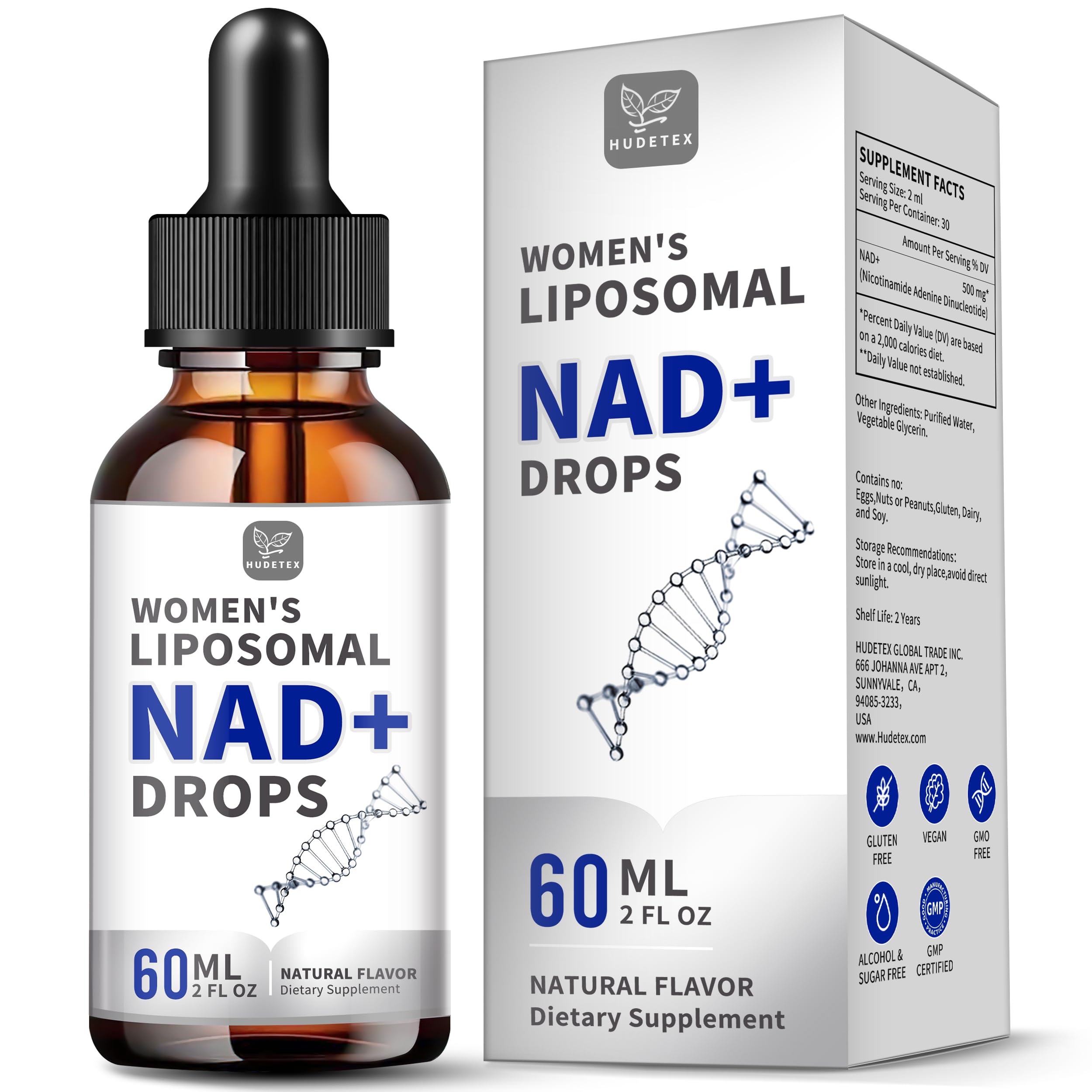 Women's NAD Liquid Supplement, Pure 500mg Liposomal NAD - Cell Regeneration，Energy Support, Vegan,Sugar Free，Additives Free Hudetex buy supplements canada