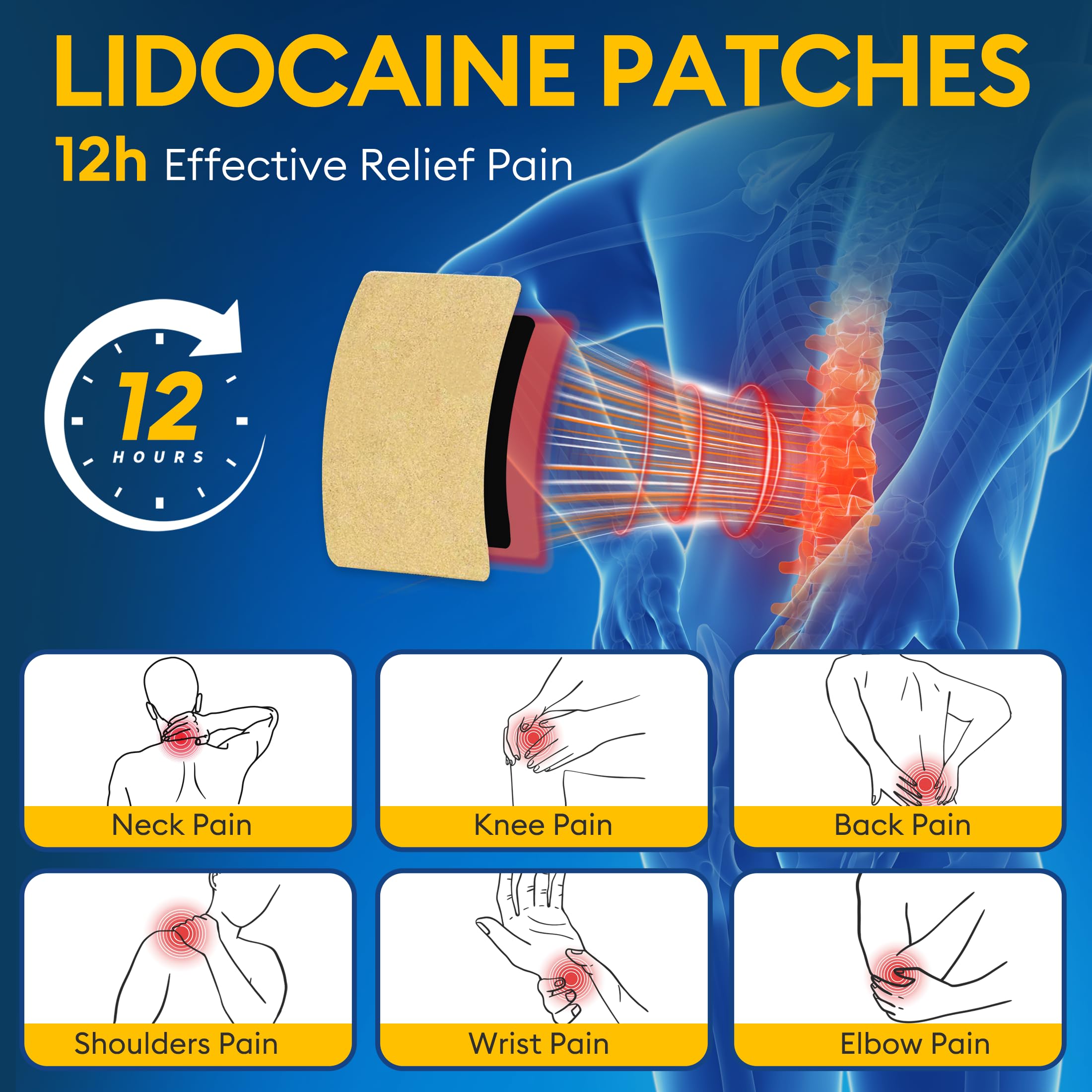 SZLGANG 4% Lidocaine Pain Relief Patches - (Large, 35, Count) Maximum Strength Relief for Back, Neck, Shoulder, Joint & Muscle Pain, 3.9”x 5.5”-03277 SZLGANG buy supplements canada