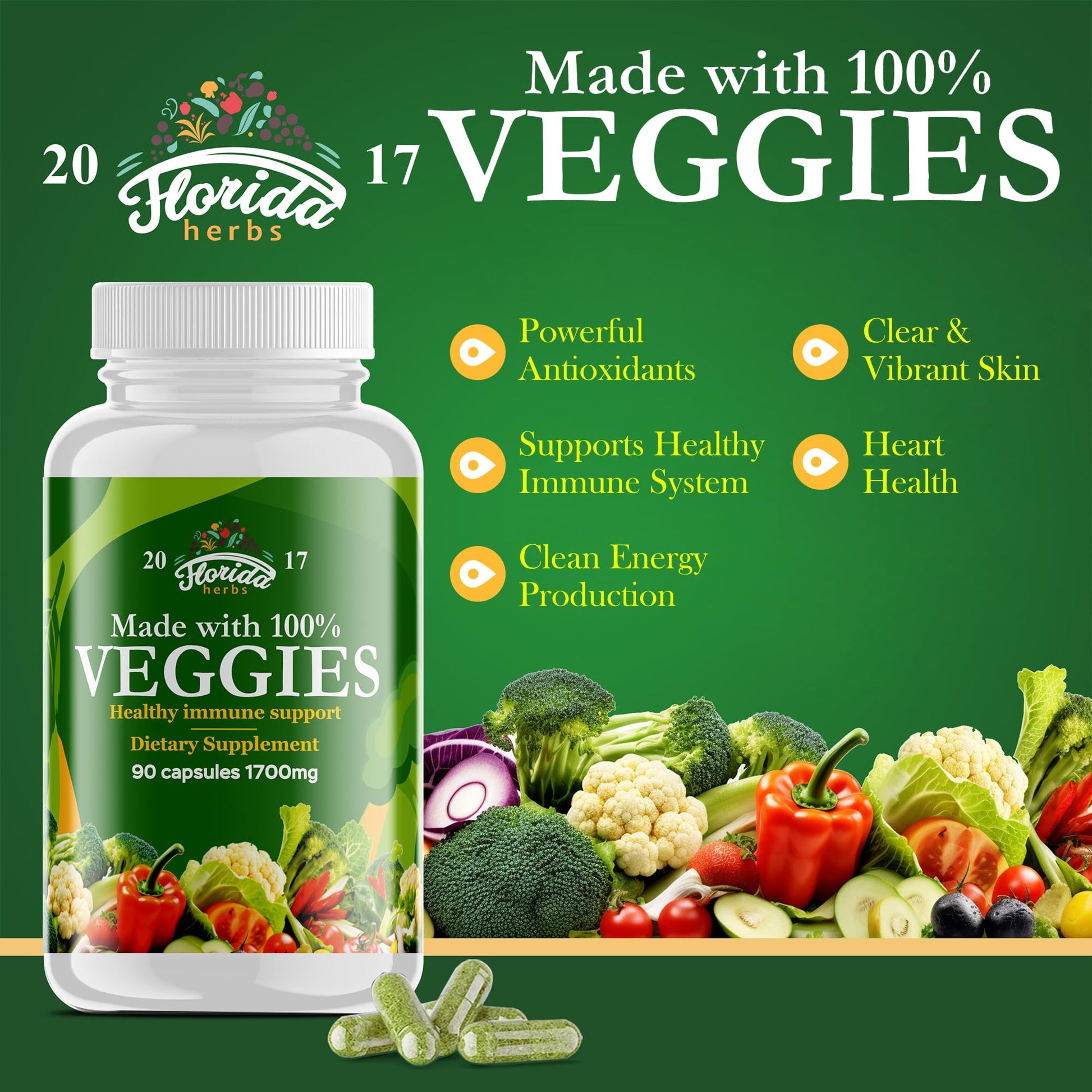 Fruits and Vegetables Supplement - 90 Fruit and 90 Veggie Capsules - Nature Vitamins, Balance of Fruits and Veggies Supports Energy Balance, Soy Free, Vegan Capsules - 90 Count (Pack of 2) FLORIDA HERBS buy supplements canada