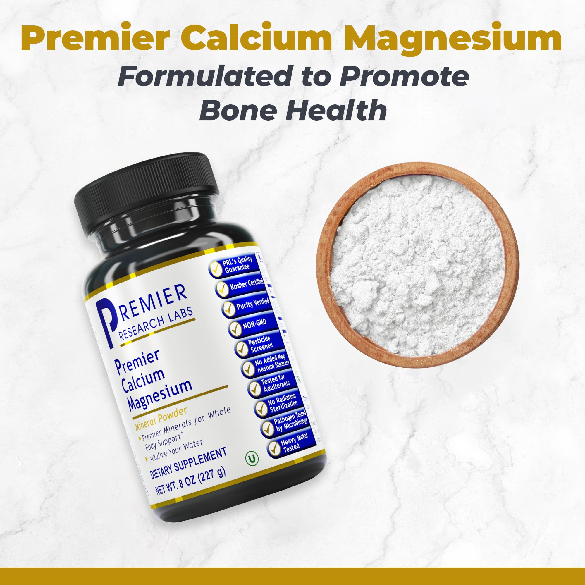 Premier Research Labs Calcium Magnesium Powder - Natural Coral Calcium Powder for Bone Health, Mix with Water for Alkaline PH Balance - 8 oz Premier Research Labs buy supplements canada