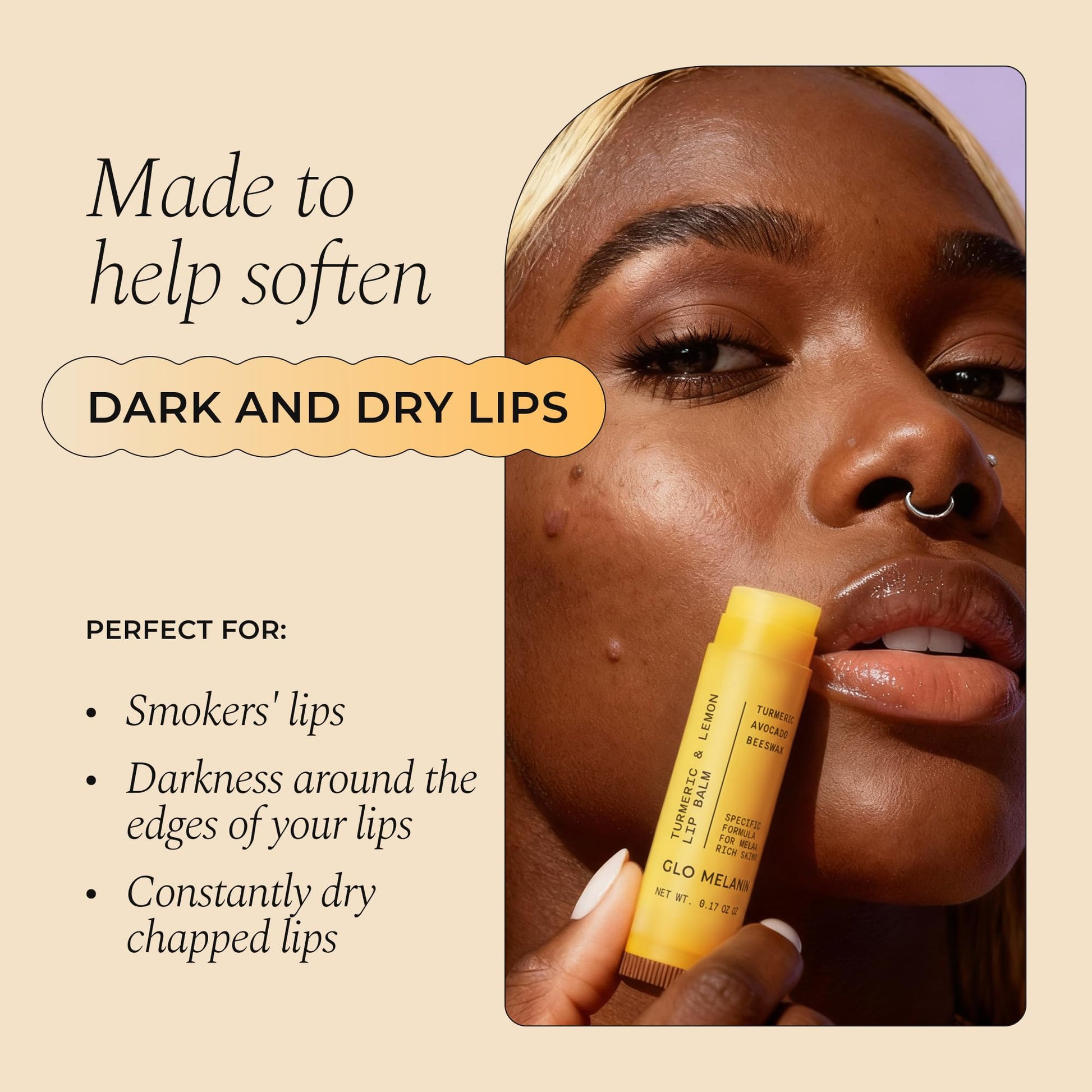 Glo Melanin All Natural Lemon and Turmeric Lip Balm - Natural Lip Balm Illuminate Your Smile Glo Melanin buy supplements canada