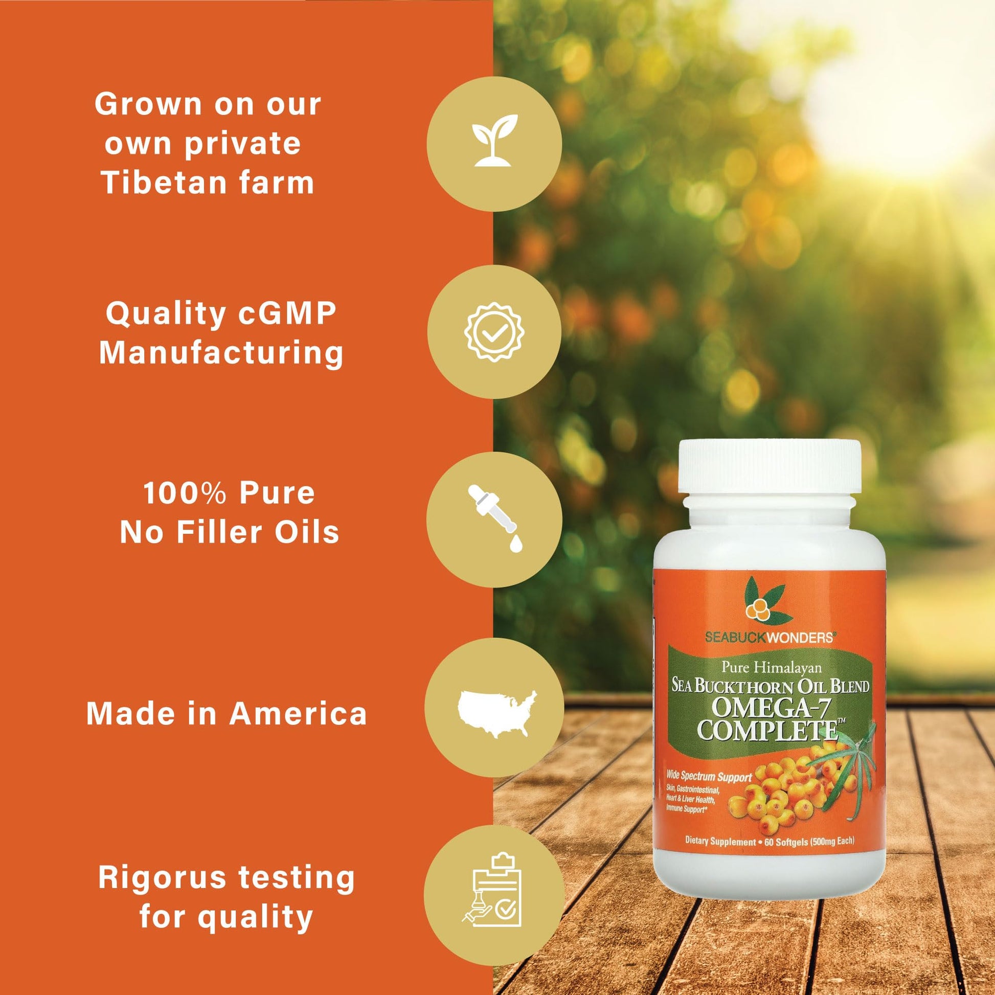 SeabuckWonders Sea Buckthorn Oil Blend, Omega-7 Complete, Max Potency, 120 Count SEABUCKWONDERS buy supplements canada