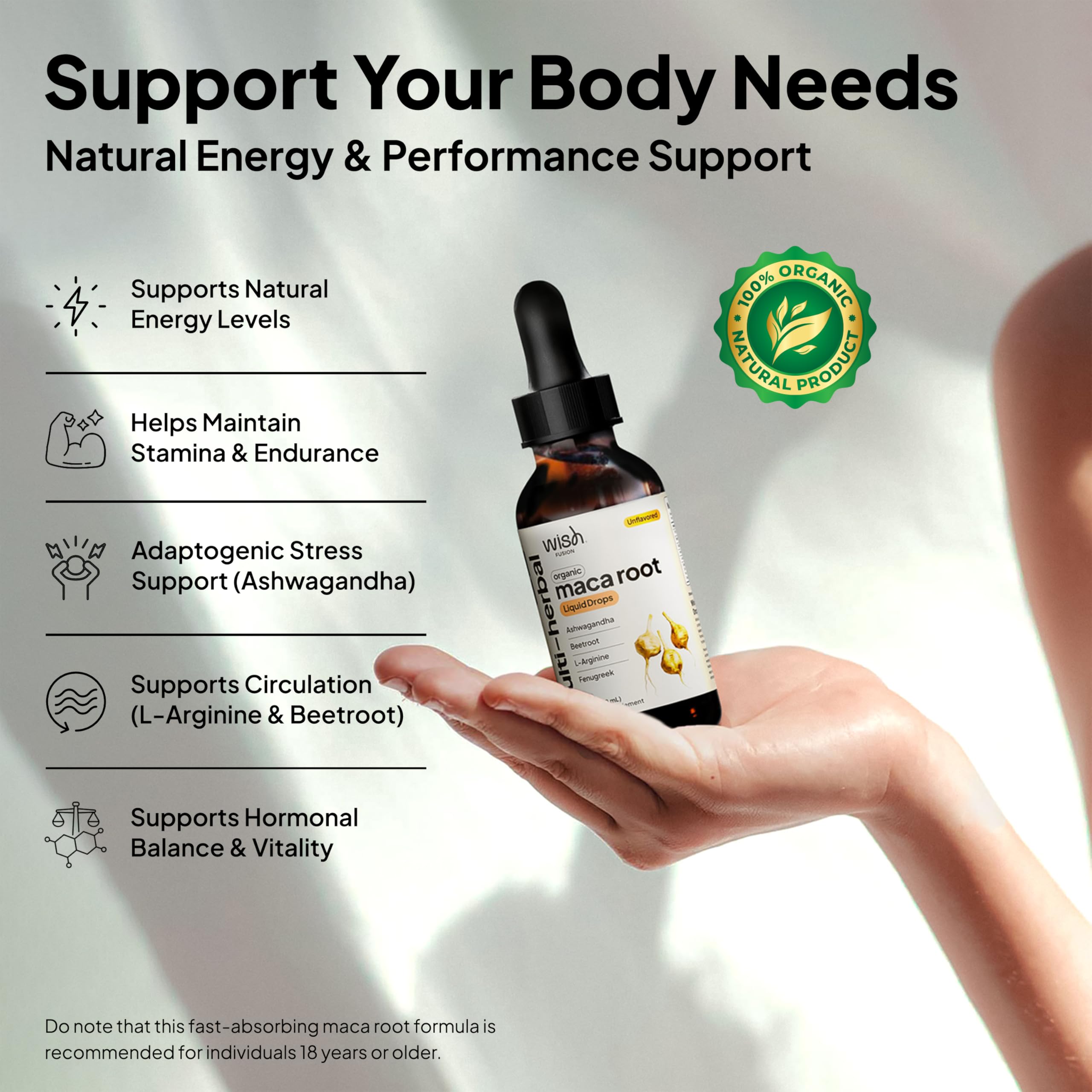 Wish Fusion Maca Root Liquid Drops 2 Pack Organic Maca Root Drops for Energy Support Hormone Balance, Mood Maca Root, Ashwagandha & Tongkat Ali Blend, Liquid Maca Root Extract Fenugreek & Beetroot Wish Fusion buy supplements canada