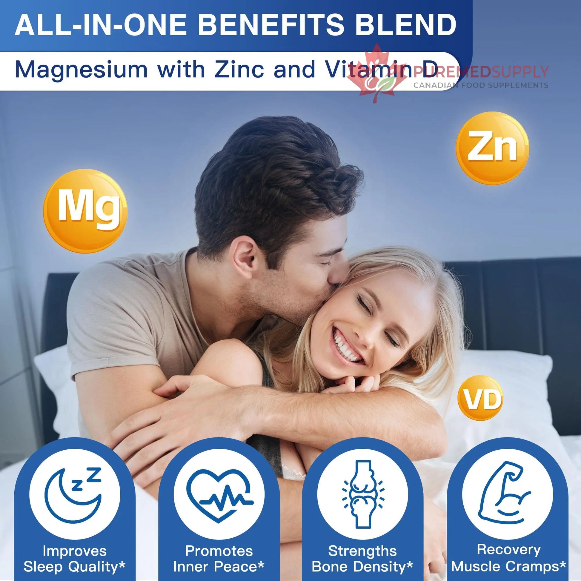 Magnesium Complex 500mg, Magnesium Glycinate, Malate & Citrate - High Absorption Chelated Triple Magnesium Supplement with Zinc, Vitamin D3 for Muscle, Nerve, Bone & Immune Support, Vegan 120 Capsules NATURE TARGET buy supplements canada