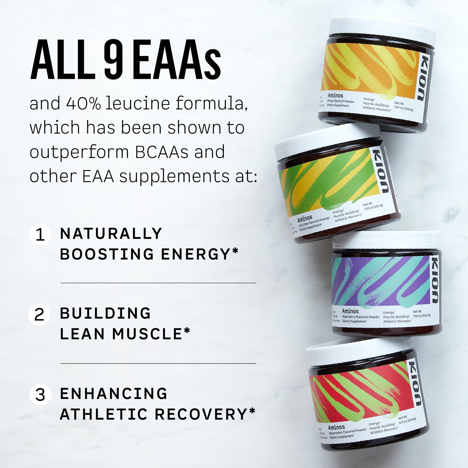 Kion Aminos - Essential Amino Acids Supplement, Essential Amino Acids Powder for Muscle Recovery, BCAA EAA No Caffeine, Amino Acid Powder, Essential Amino Energy - 30 Servings, Mixed Berry Kion buy supplements canada