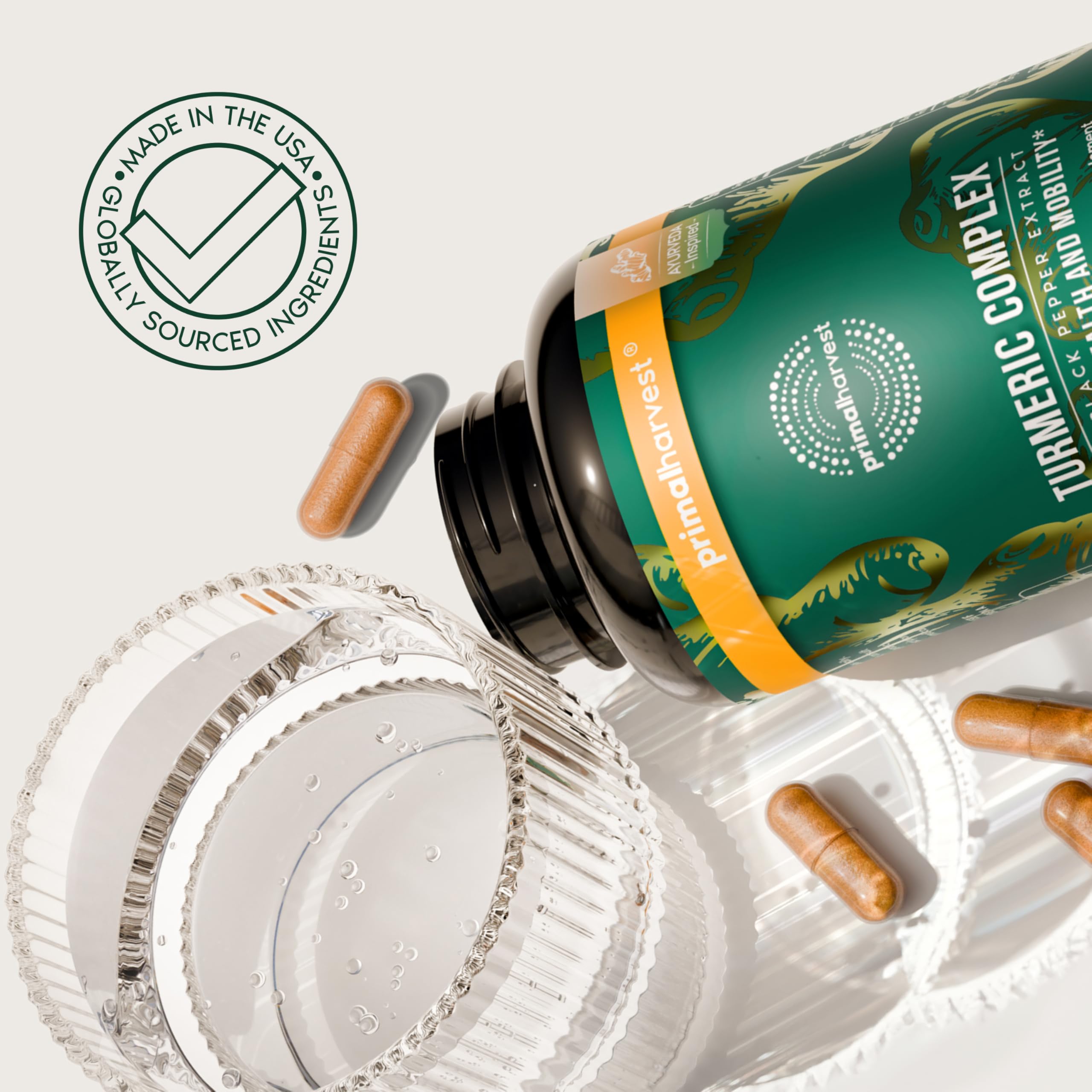 Primal Harvest 1 Pack, Primal Turmeric Complex w/Black Pepper Extract, Joint and Mobility Support Turmeric Supplement for Women & Men, 60 Capsules Primal Harvest buy supplements canada