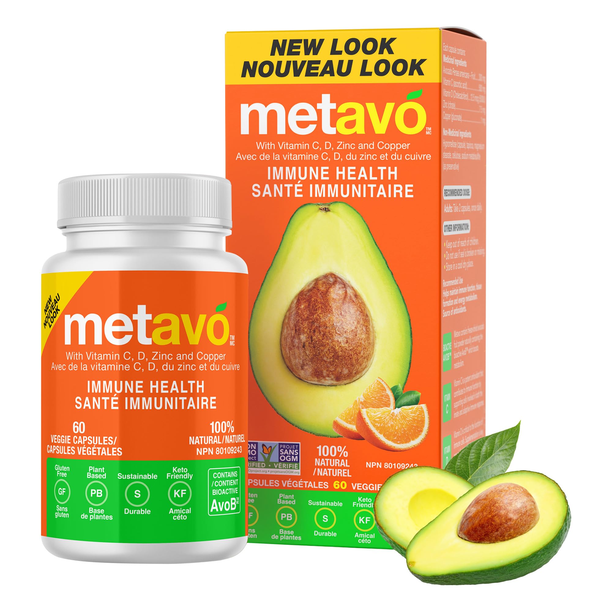 Metavo Immune Health - Natural Immune Support Supplement, Essential Zinc Supplements for Men & Women Enriched with Vitamin C, D & Copper, 60 Vegan Capsules, 30 Servings Metavo buy supplements canada