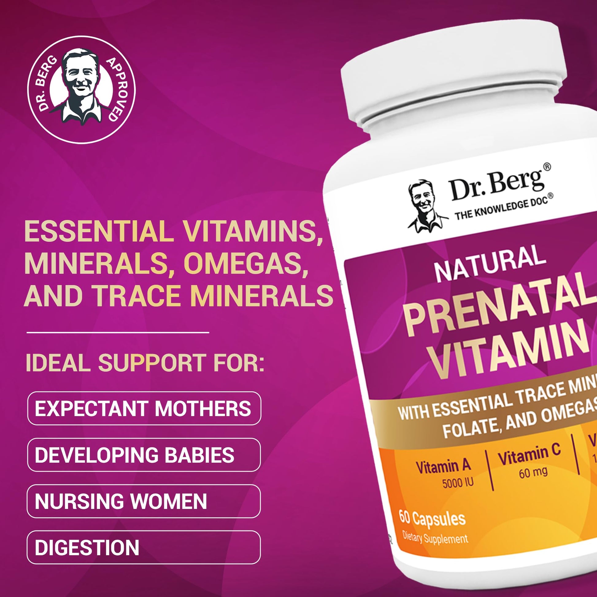 Dr. Berg Natural Prenatal Vitamins for Women (Pregnant & Nursing) - Prenatal Vitamins with Folate, Vitamins, Minerals, Omegas, &11 Powerful Superfoods - Womens Prenatal Multivitamin - 60 Capsules Dr. Berg Nutritionals buy supplements canada
