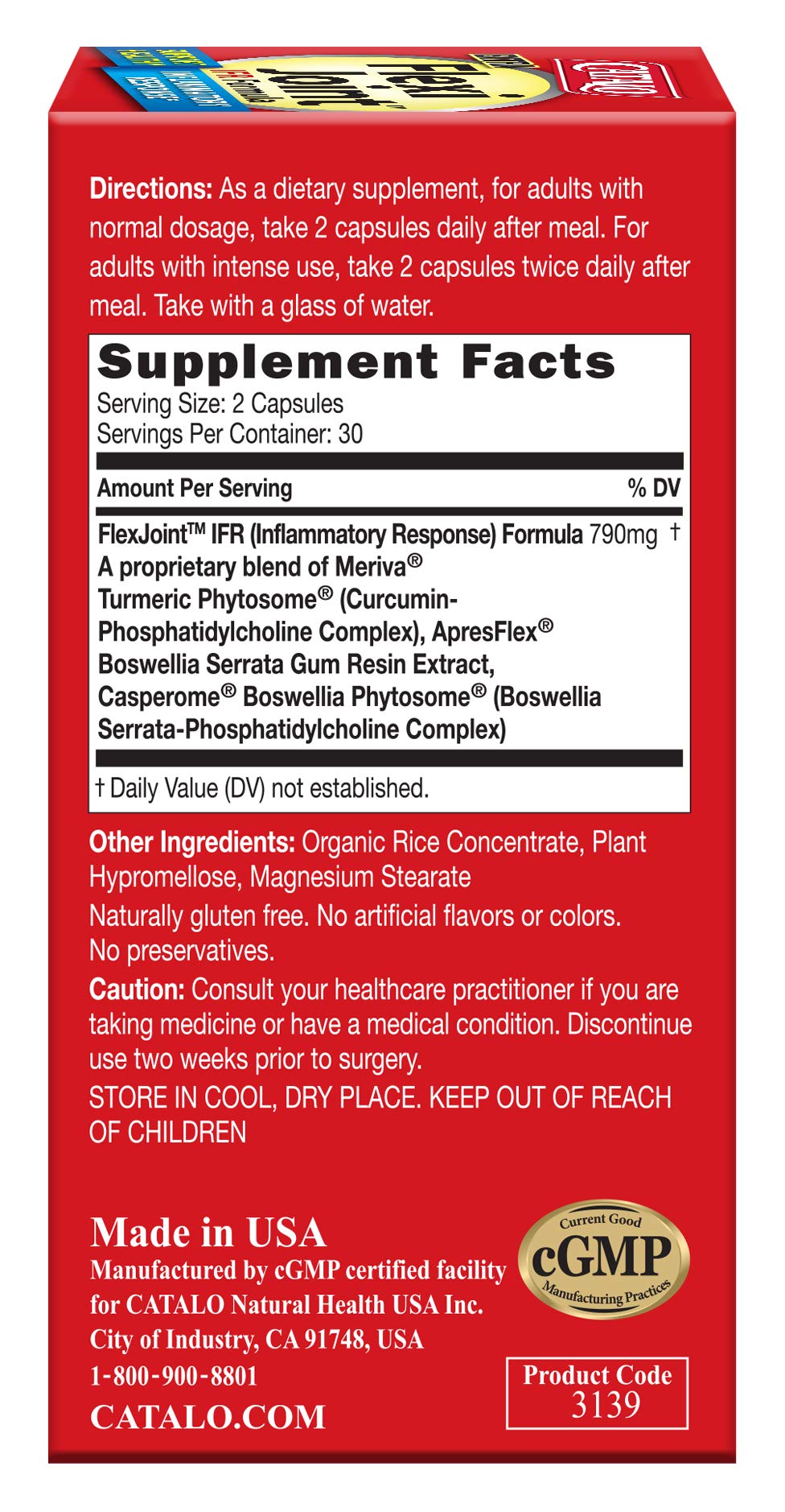 CATALO Extra FlexiJoint IFR Formula – with Meriva Turmeric Phytosome, ApresFlex & Casperome Boswellia – 60 Capsules CATALO buy supplements canada