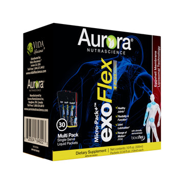 Aurora Nutrascience Micro-Pack Liposomal exoFlex+ - Liquid Vitamin C Supplement, Eggshell Membrane with BiovaFlex, Curcumin, & Boswellia, for Men & Women - 30 Single-Serve Packets Aurora Nutrascience buy supplements canada
