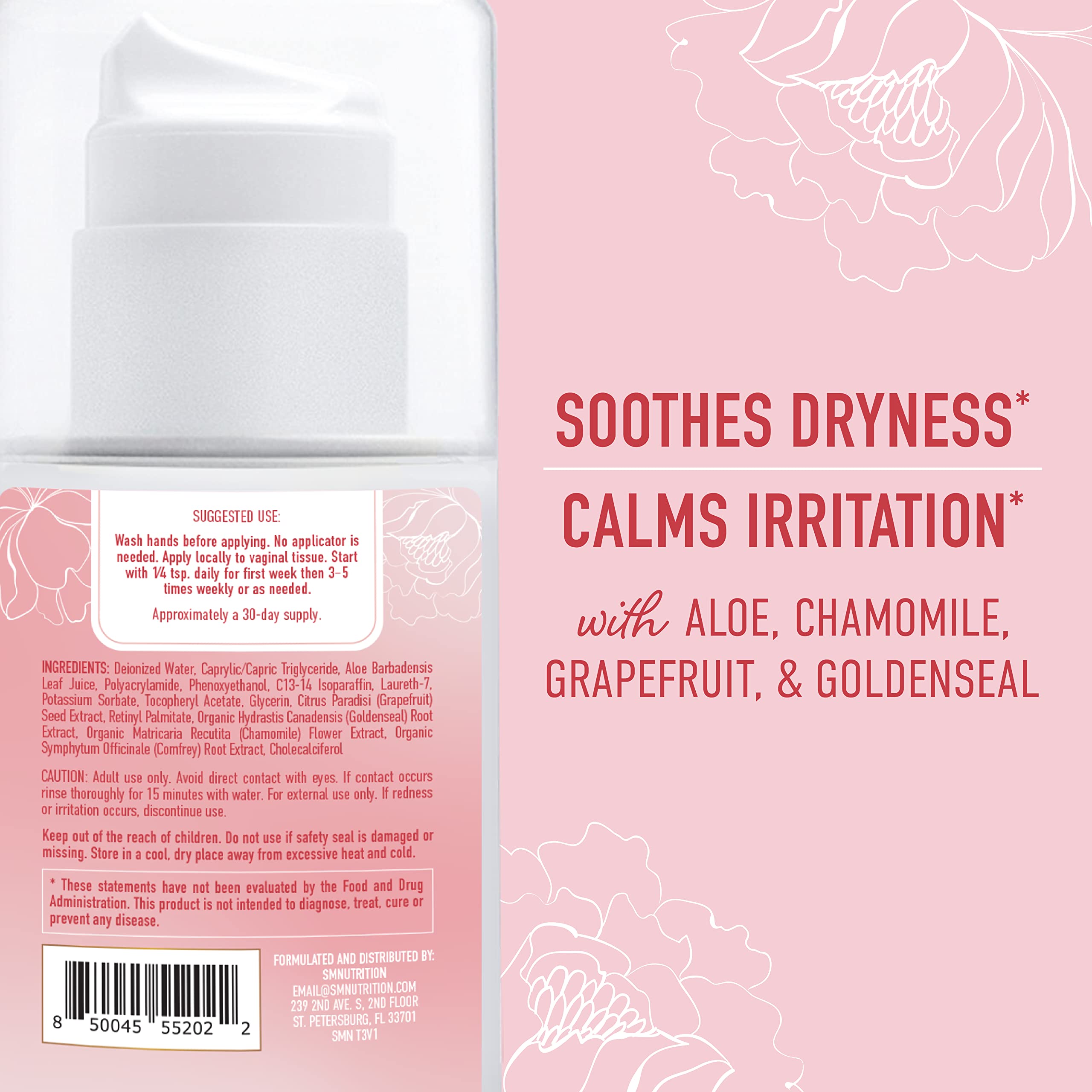 Vulva Rescue Moisturizer Cream | 3oz. PUMP | Soothes Vaginal Itch & Dryness | No Estrogen or Fragrance SMNutrition buy supplements canada