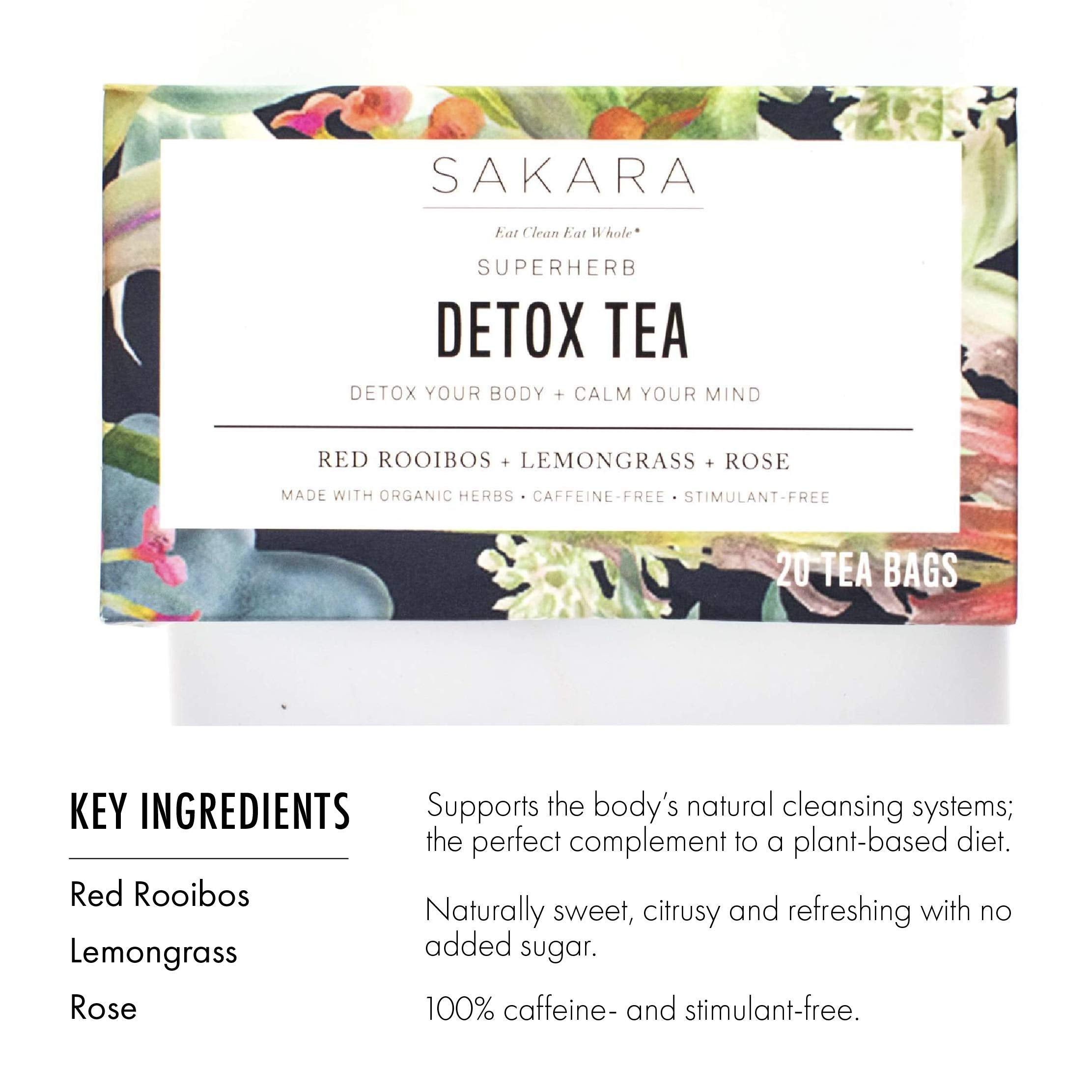 Sakara Detox Tea - Herbal Tea with Rose Petals, Lemon Peel, Lemongrass, & Rooibos SAKARA buy supplements canada