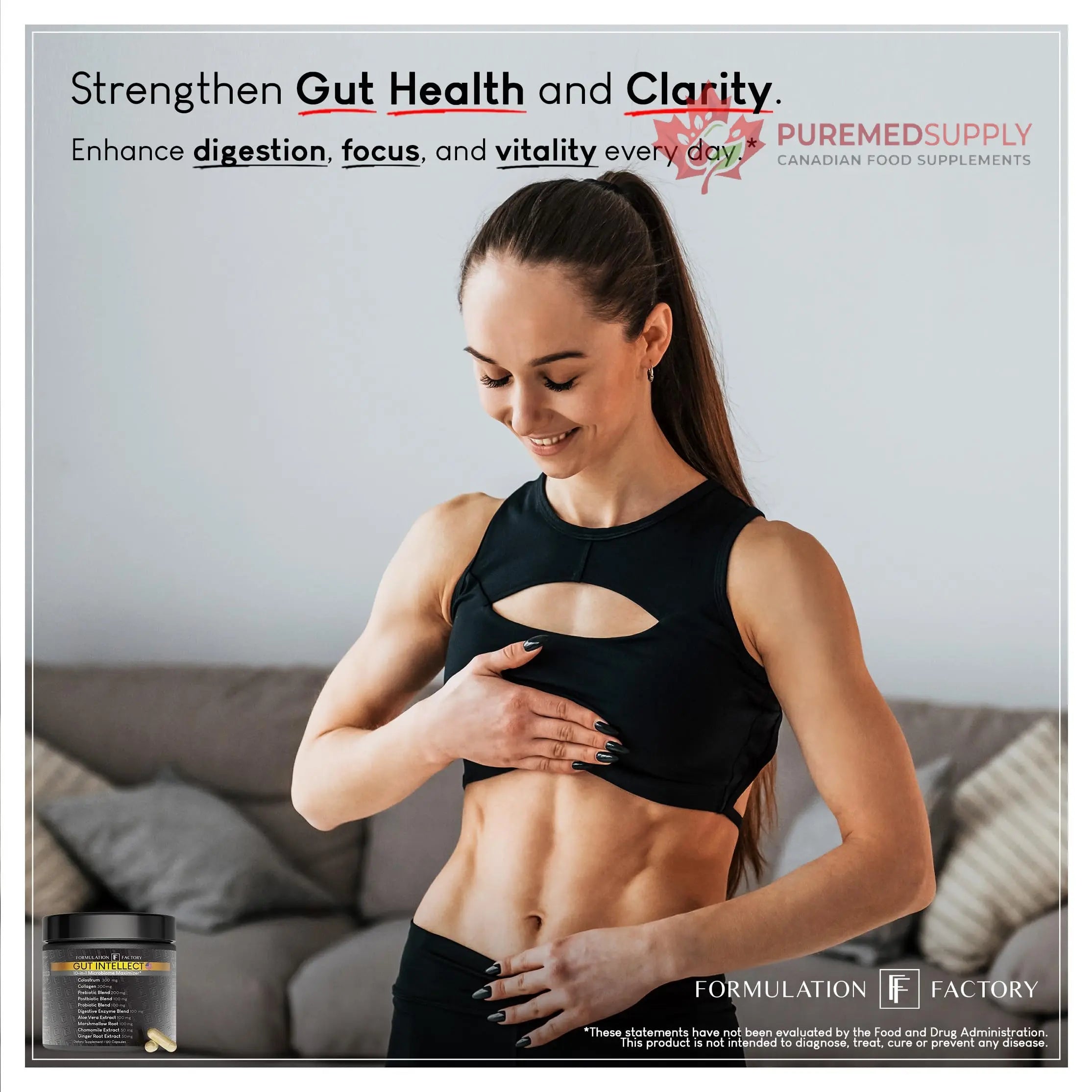 Formulation Factory Probiotics for Women & Men - Gut Intellect 10-in-1 Digestive Enzymes with Prebiotics and Postbiotics - Total Gut Health Supplement - 120 Capsules, 2 Month Supply Formulation Factory buy supplements canada