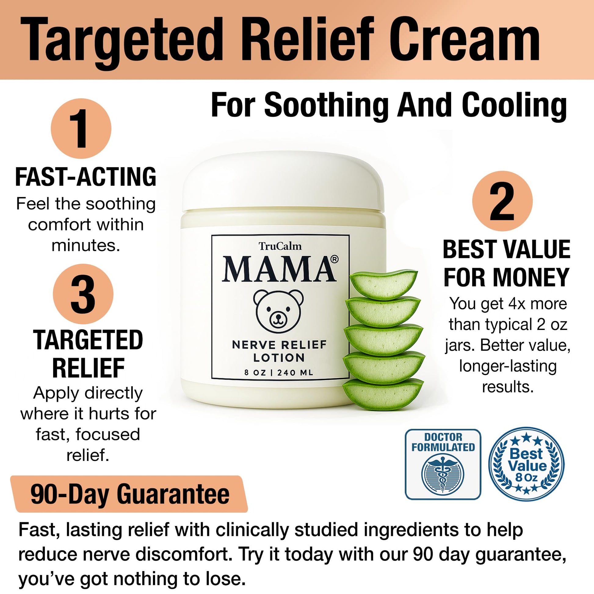 Mama Lotion – Neuropathy Nerve Relief Cream with Magnesium Chloride - Maximum Strength Comfort for Feet, Hands, Legs, Toes - Fast-Absorbing and Non-Greasy Formula for Food and Leg Comfort - 8 Oz TruCalm Mama buy supplements canada