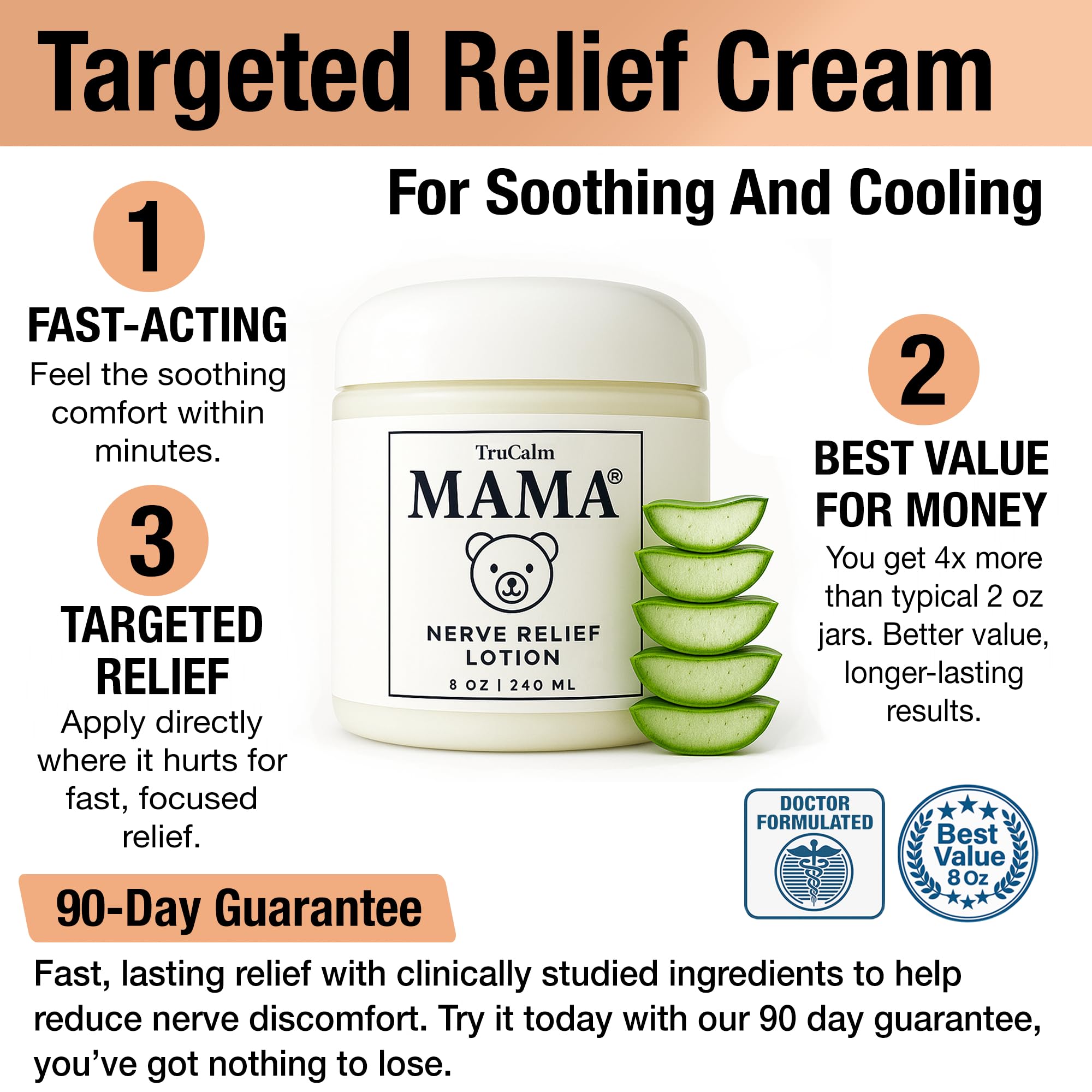 Mama Lotion – Neuropathy Nerve Relief Cream with Magnesium Chloride - Maximum Strength Comfort for Feet, Hands, Legs, Toes - Fast-Absorbing and Non-Greasy Formula for Food and Leg Comfort - 8 Oz TruCalm Mama buy supplements canada