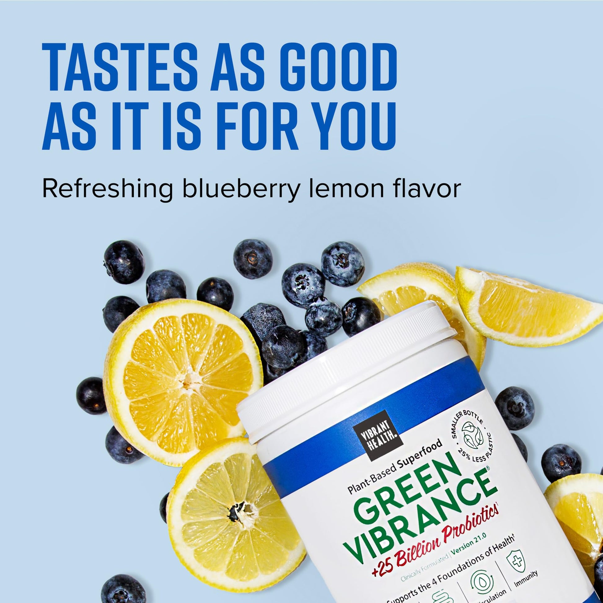 Vibrant Health, Green Vibrance, Superfoods Powder with 70+ Plant-Based Whole Foods & 25 Billion Probiotics Per Serving, Blueberry Lemon, 25 Servings Vibrant Health buy supplements canada