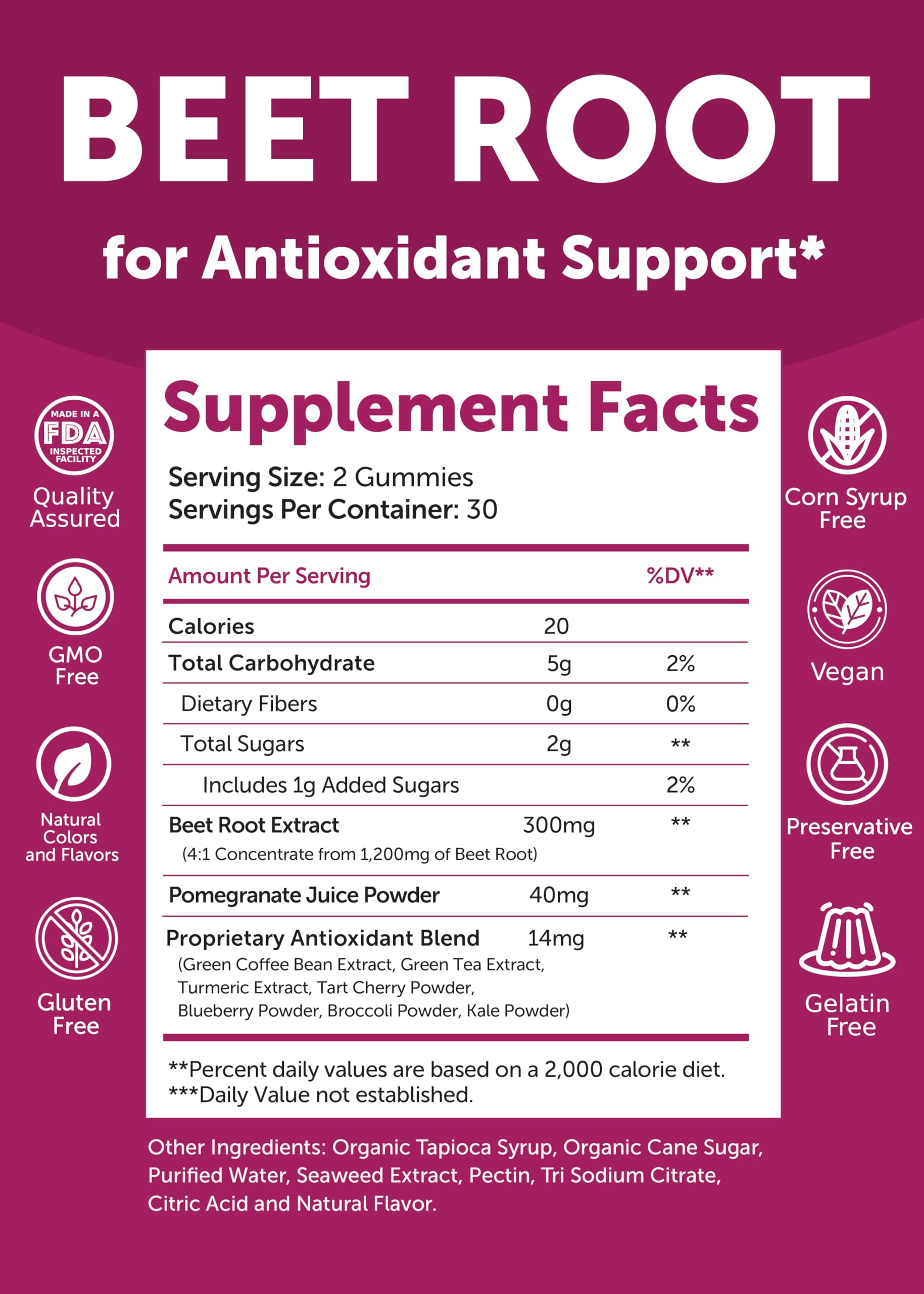 Lunakai USA Made Beet Root Gummies with Antioxidant Blend - Delicious Non-GMO Beet Chews, 60ct Lunakai buy supplements canada
