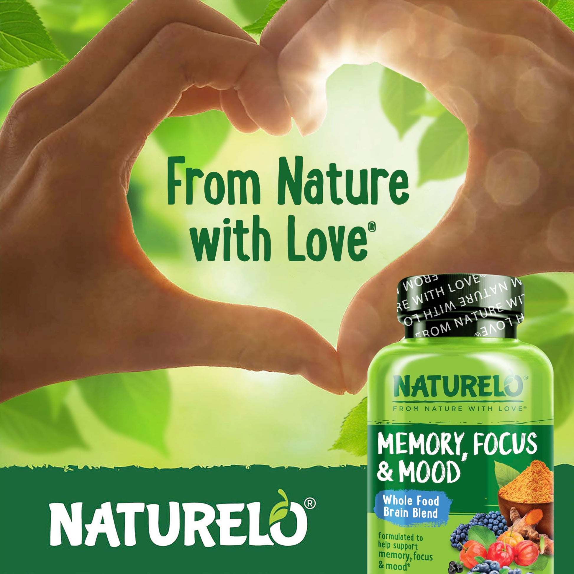 NATURELO Whole Food Brain Supplement - Brain Health Supplements for Memory & Focus Support - Enhance Brain Health Blend Supplement for Adults NATURELO buy supplements canada
