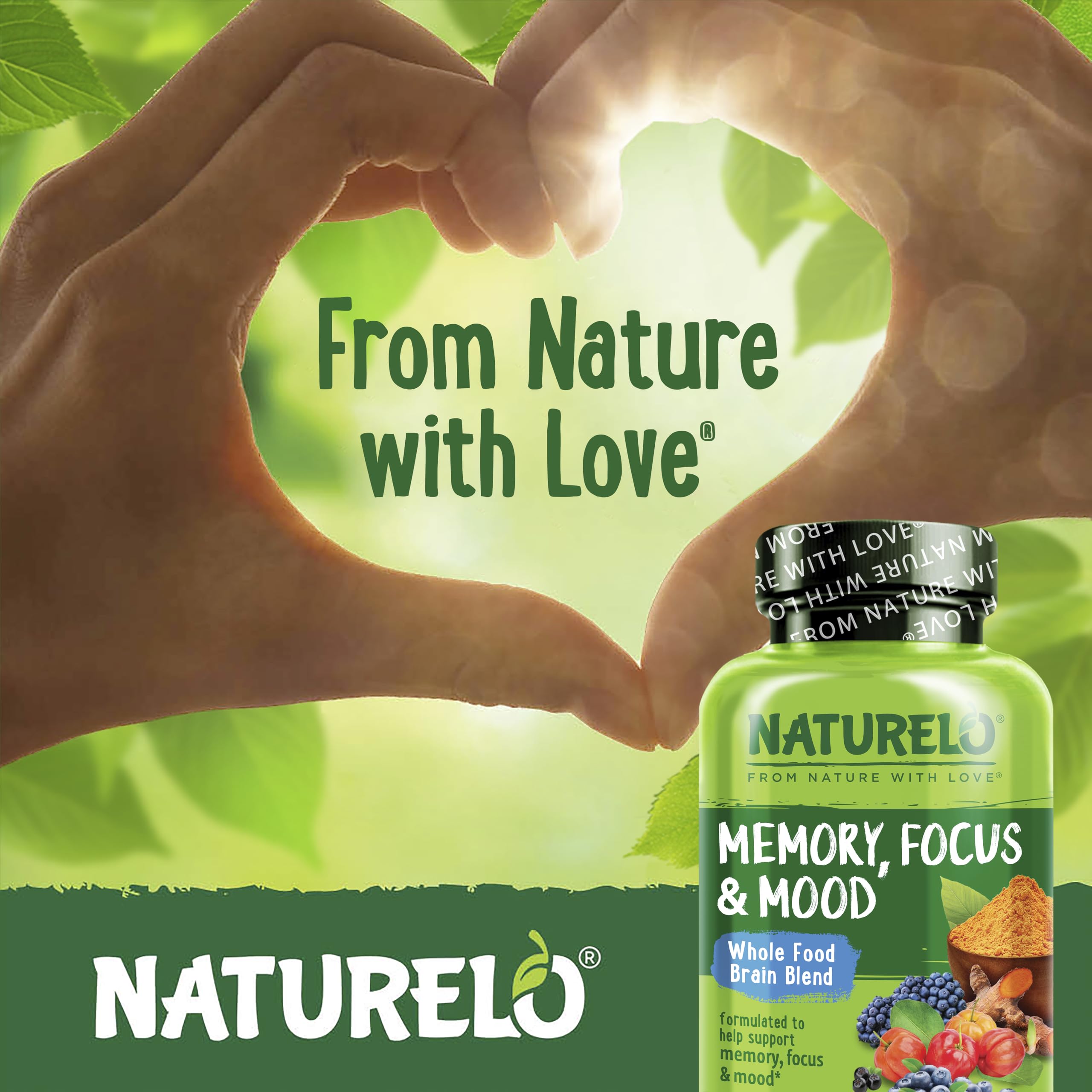 NATURELO Whole Food Brain Supplement - Brain Health Supplements for Memory & Focus Support - Enhance Brain Health Blend Supplement for Adults NATURELO buy supplements canada