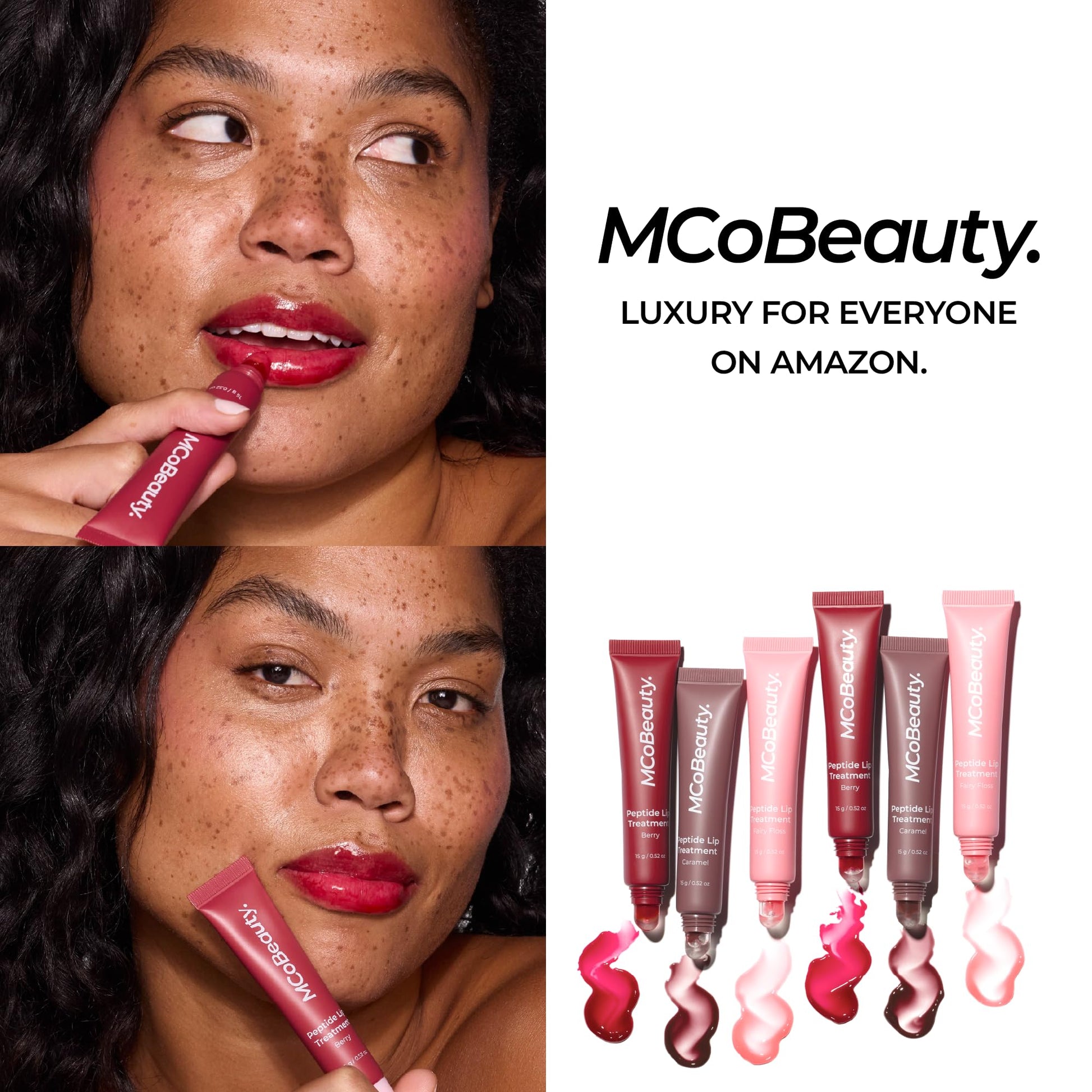MCoBeauty Peptide Lip Treatment Caramel - Nude Brown Tinted Lip Balm Plumper Gloss for Women - Hydrating Lip Oil with Shea Butter, Peptides for Soft Plump Lips - Vegan Cruelty Free Lip Care MCoBeauty buy supplements canada