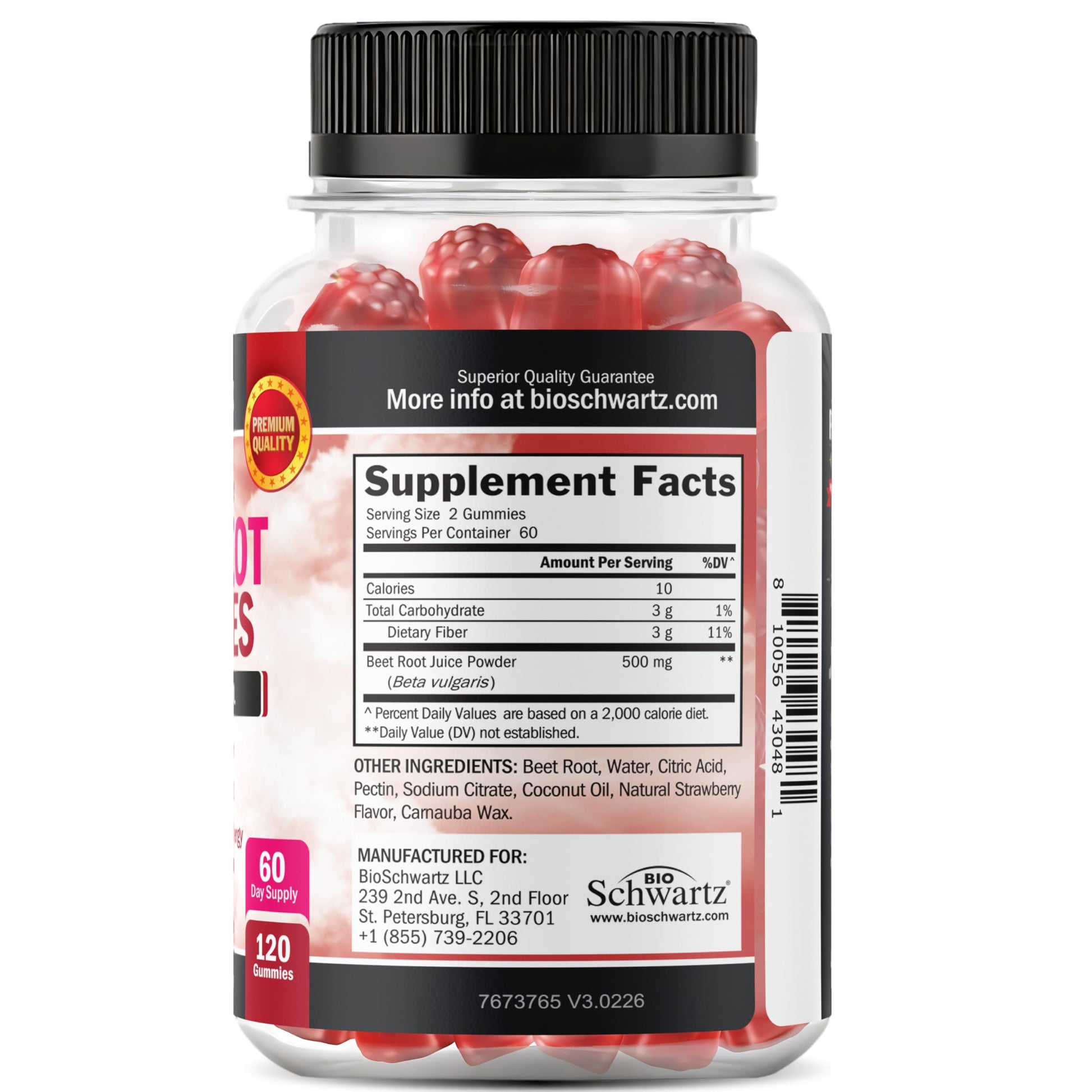 Sugar Free Beet Root Gummies - Nitric Oxide Gummies Infused with Coconut Oil for Highest Absorption - Supports Energy & Whole Body Health BioSchwartz buy supplements canada