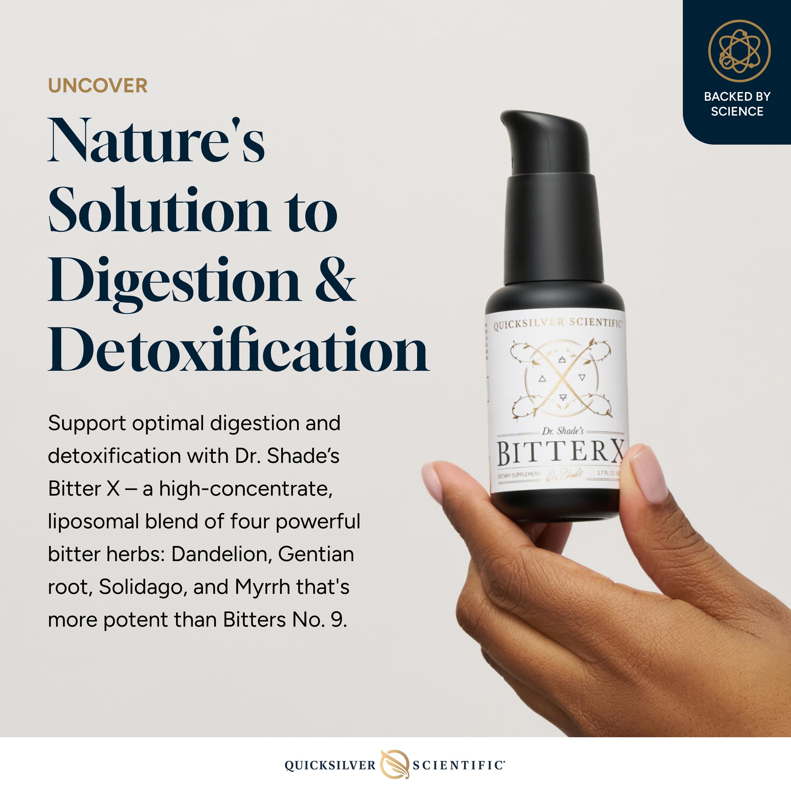 Quicksilver Scientific Dr. Shade's BitterX - Highly Concentrated Bitters for Digestion - Fast Acting Digestive Support & Liver Supplement with Dandelion Root, Gentian Root, Solidago & Myrrh (50ml) Quicksilver Scientific buy supplements canada