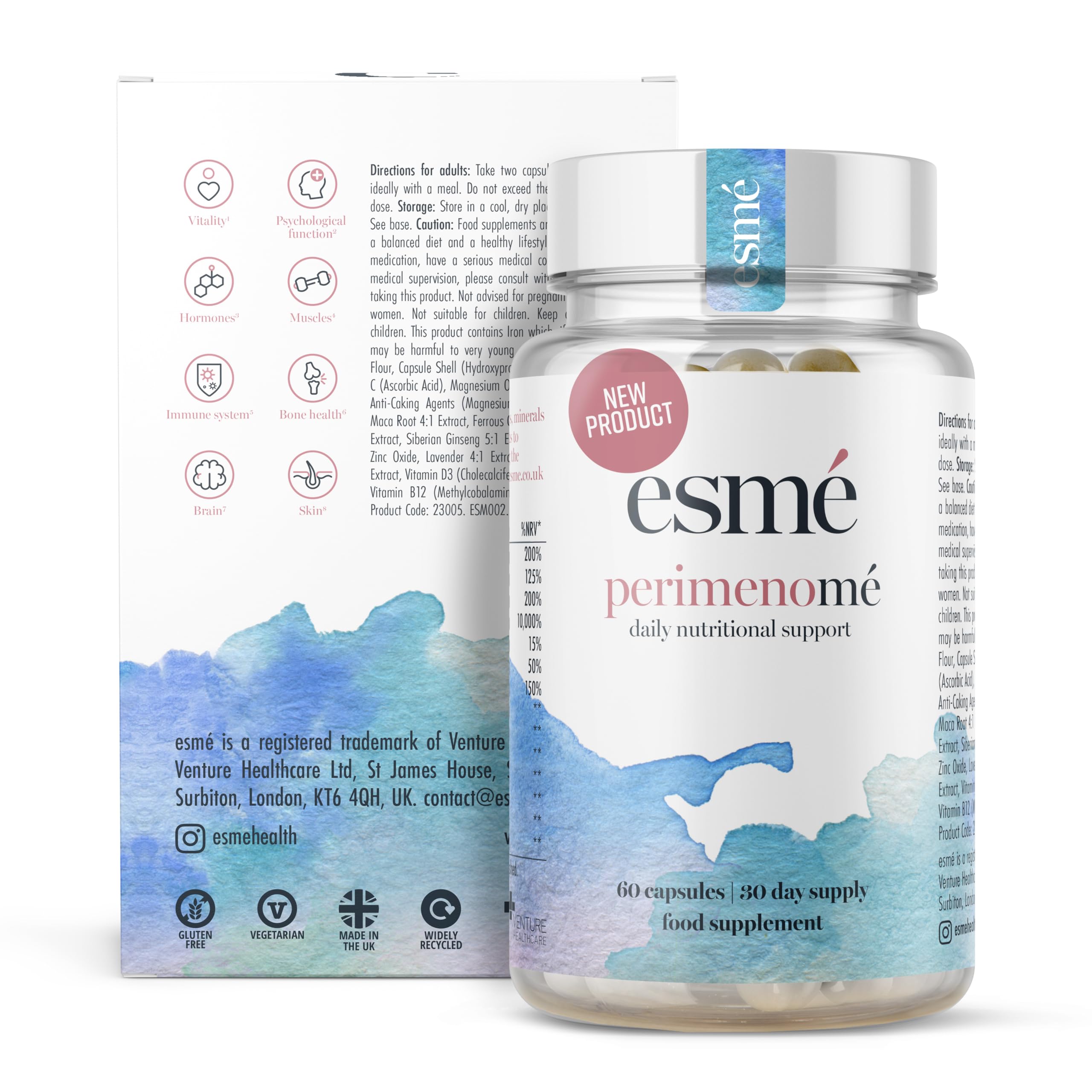 Esme Menopause Supplements Perimenopause Supplements 1 Month Supply - Daily Support for The Early Stage of Menopause – 60 Capsules - Includes Ashwagandha, Vitamins and Red Clover Esme buy supplements canada