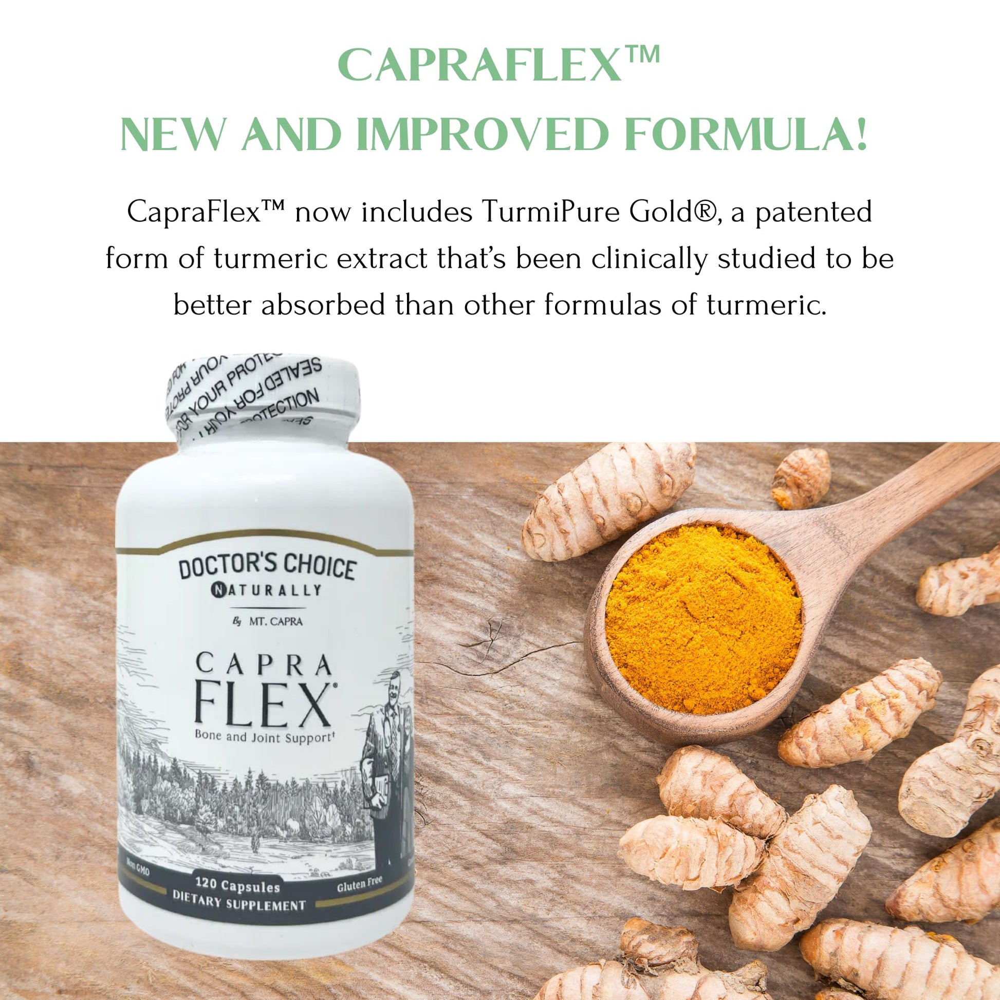 CapraFlex by Mt. Capra | Bone and Joint Support Supplement with Chicken Collagen, Hyaluronic Acid, Turmeric, and Herbs for Joint Vitality | 30 Servings - 120 Capsules Mt Capra buy supplements canada