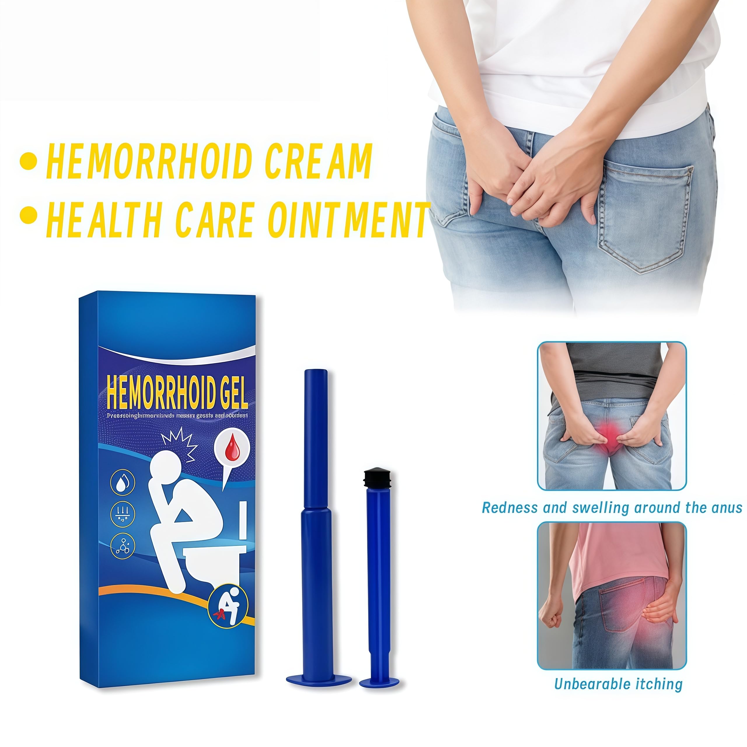 Hemorrhoid Relief Gel with 3 Disposable Applicators - Fast Soothing Cream for Itching & Swelling - Internal & External Treatment (Pack of 3) Aus Healthcare buy supplements canada