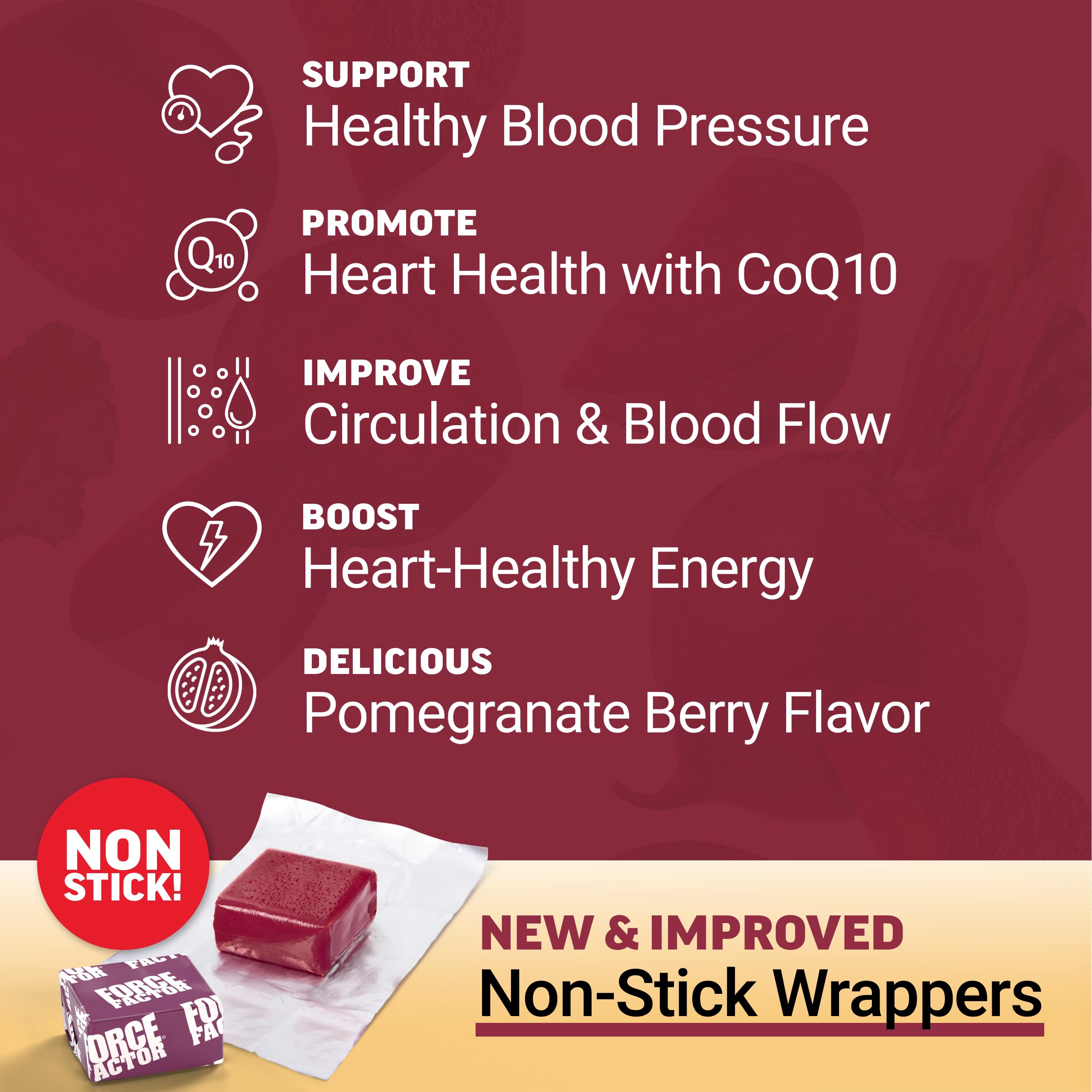Force Factor Total Beets Ultimate Heart Health Chews for Blood Pressure Support, with Beetroot Powder, CoQ10, B Vitamins & Grapeseed Extract for Blood Flow & Energy Force Factor buy supplements canada