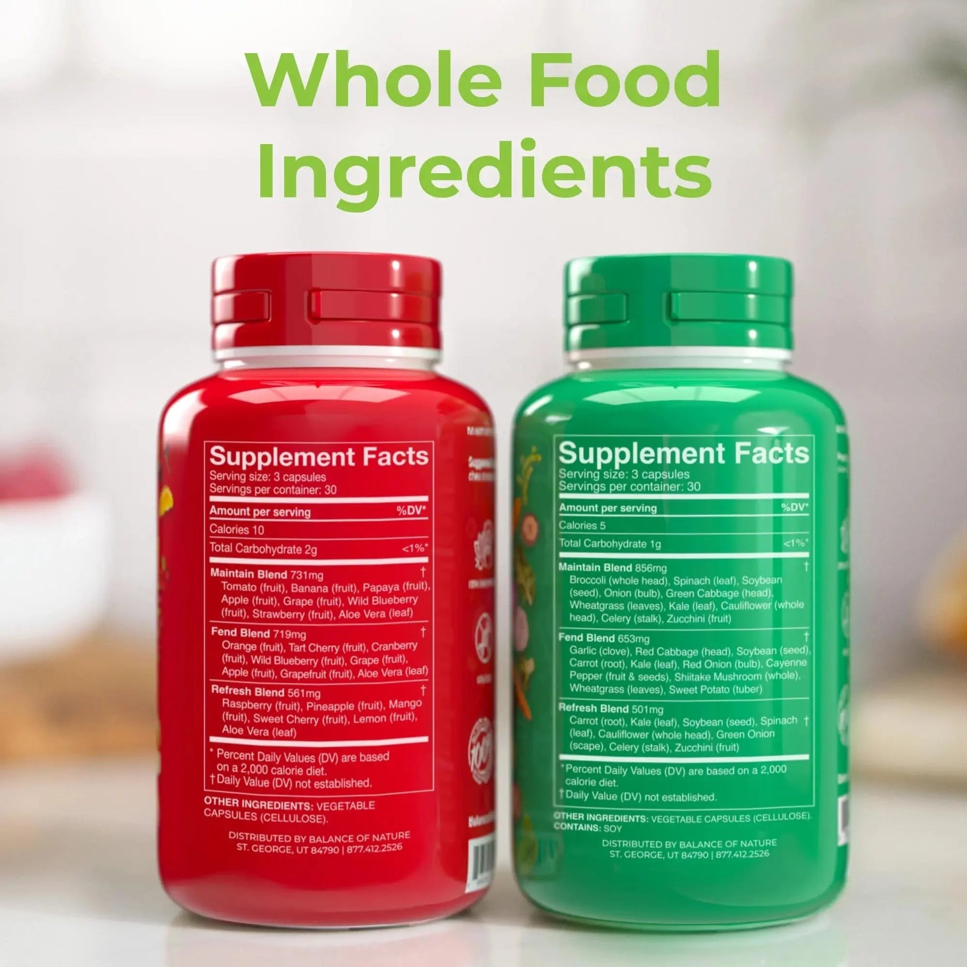 Balance of Nature Fruits & Veggies Supplements - Whole Fruit and Vegetable Ingredients for Women, Men, and Kids - 90 Fruits Capsules, 90 Veggies Capsules - 2 Sets Balance of Nature buy supplements canada