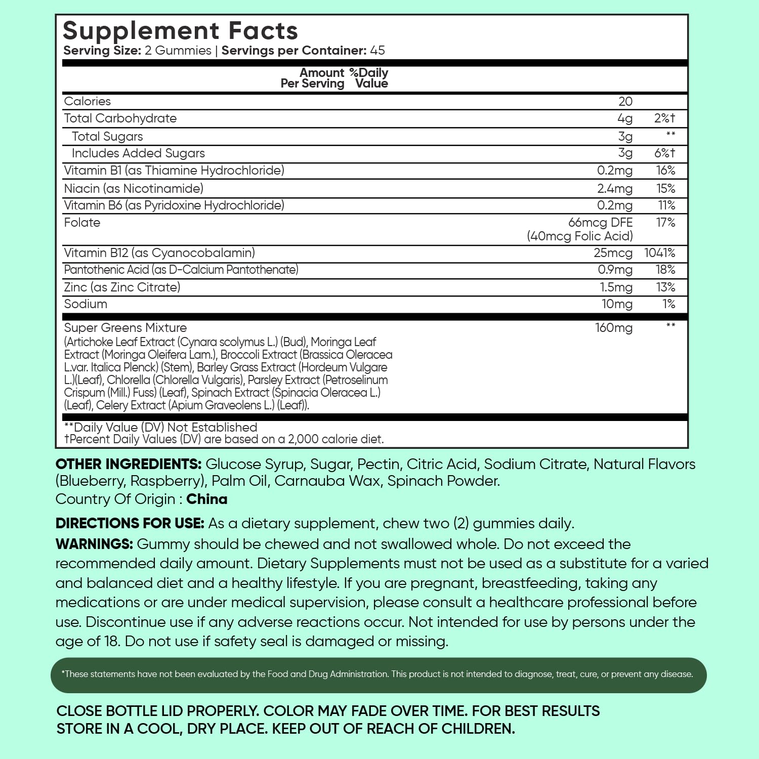 WeightWorld Super Greens Gummies - Energy, Immunity & Digestion - 45-Day Supply - Vegan Daily Greens Supplements (Moringa, Broccoli, Spinach) - Added Vitamins & Minerals - 90 Superfood Gummies WeightWorld buy supplements canada