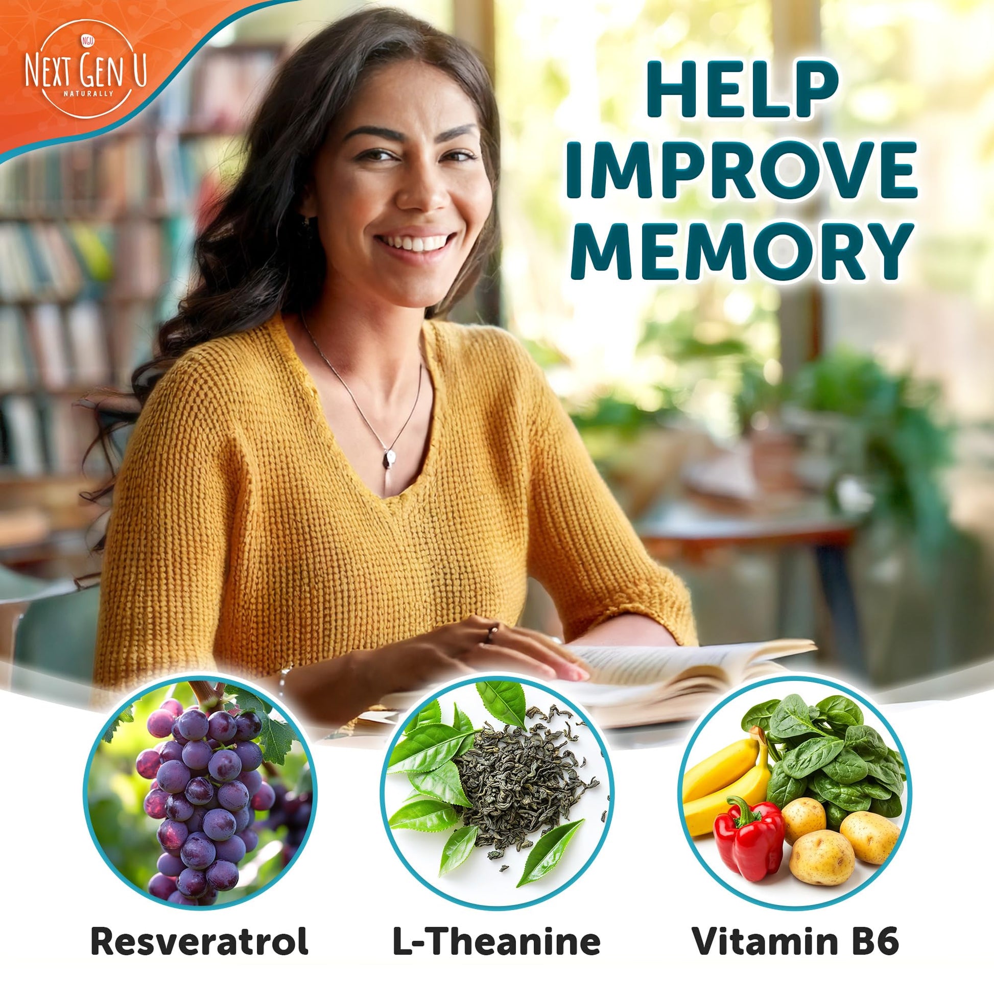 Brain Supplement - 120 Vegan Capsules - Dietary Nootropic May Help Memory, Cognitive Function & Focus - Formulation with Amino Acids, Polyphenols & B Vitamins - for Women, Men & Seniors - by NextGenU NGU Next Gen U buy supplements canada