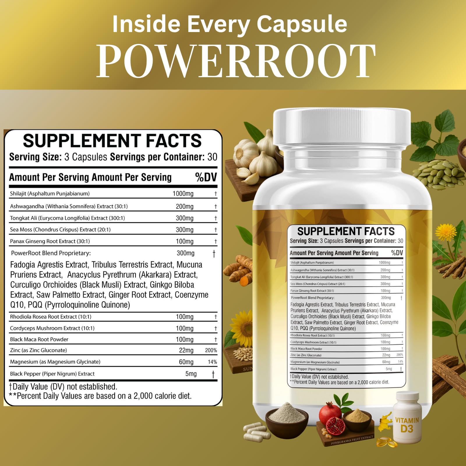 Kun Shafi Shilajit Complex – Sea Moss, Tongkat Ali, Ashwagandha, Ginseng, Zinc, CoQ10, PQQ & Magnesium – Fulvic Acid Capsules for Energy, Vitality & Performance with Panax Cordyceps – 90 Capsules Kun Shafi buy supplements canada