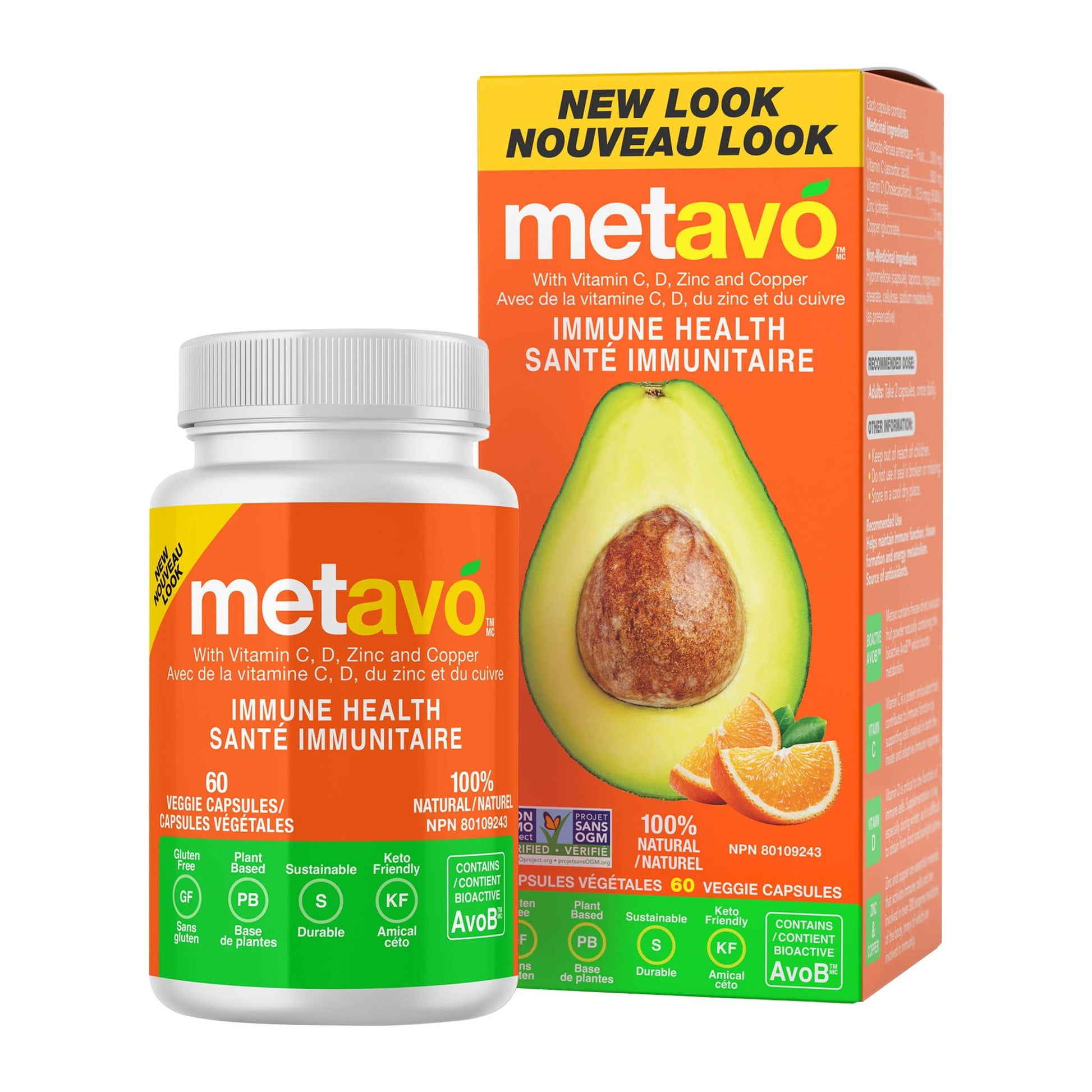 Metavo Immune Health - Natural Immune Support Supplement, Essential Zinc Supplements for Men & Women Enriched with Vitamin C, D & Copper, 60 Vegan Capsules, 30 Servings Metavo buy supplements canada