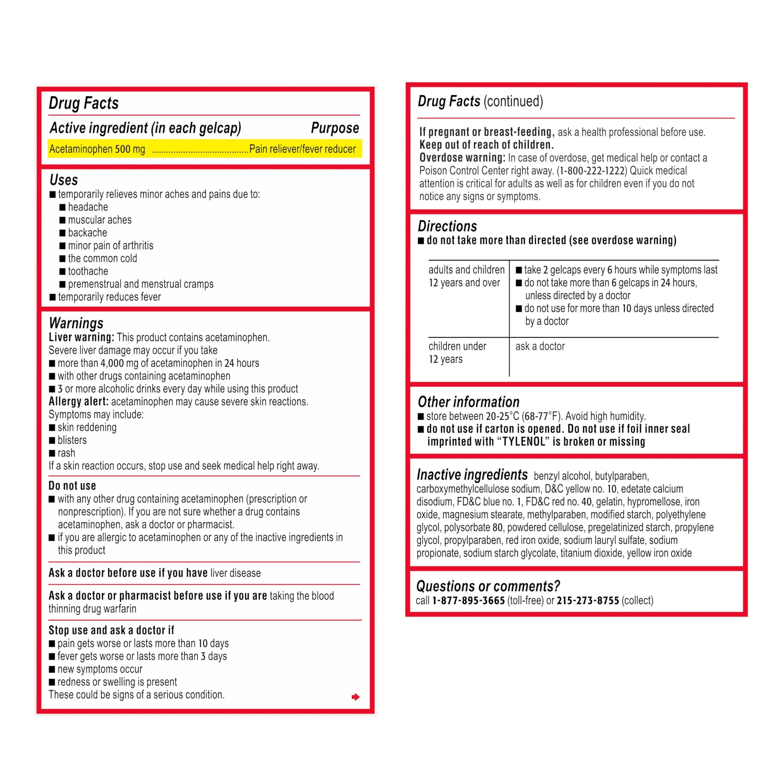 Tylenol Extra Strength Acetaminophen Rapid Release Gels, Fast, Strong Pain Relief, Fever Reducer Medicine, 500 mg Gelcaps with Laser‑Drilled Holes for Fast Release, Value Size, 225 Count Tylenol buy supplements canada