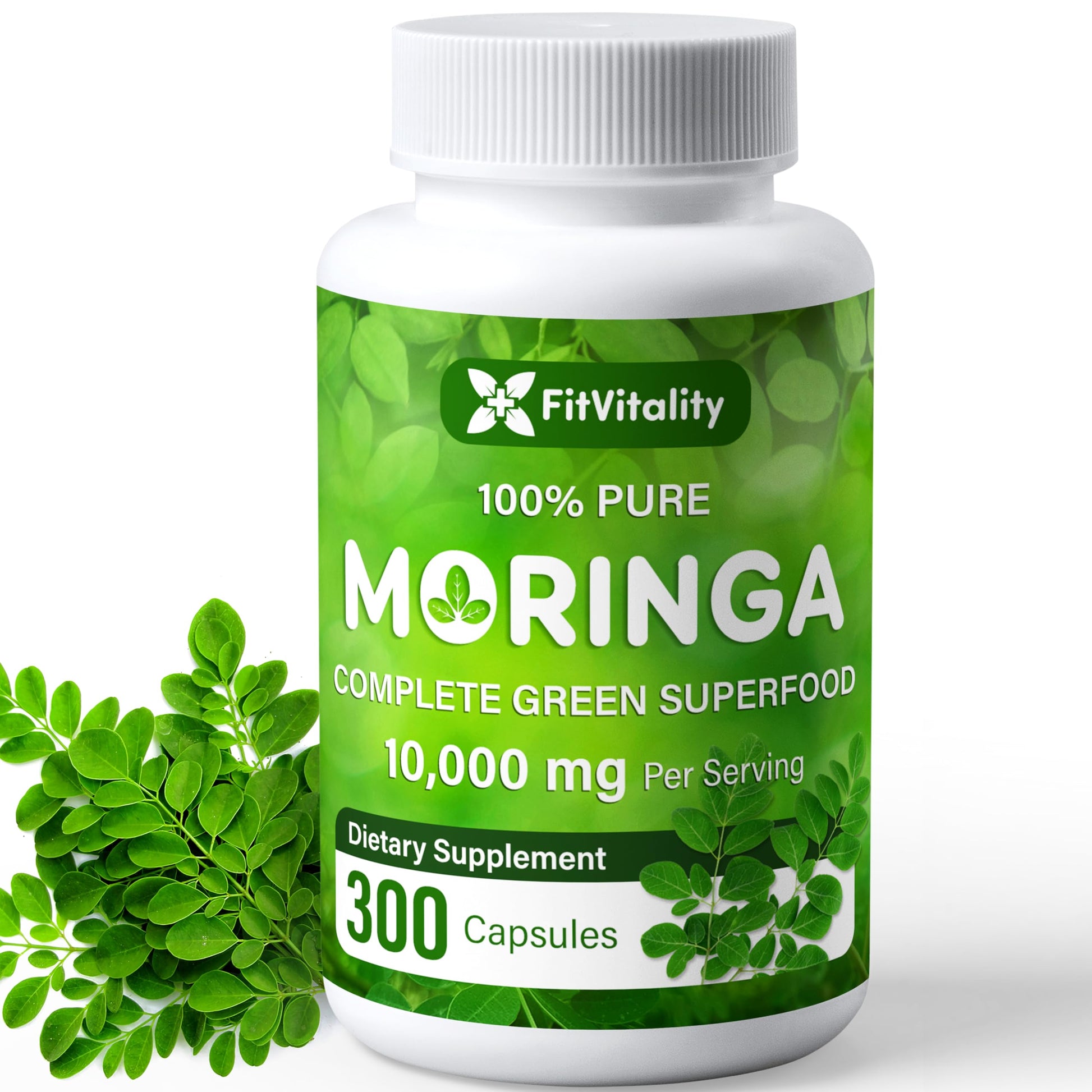 Moringa Capsules| Moringa Oleifera |10,000mg| 300 Capsules| 100% Pure| Non-GMO FitVitality buy supplements canada