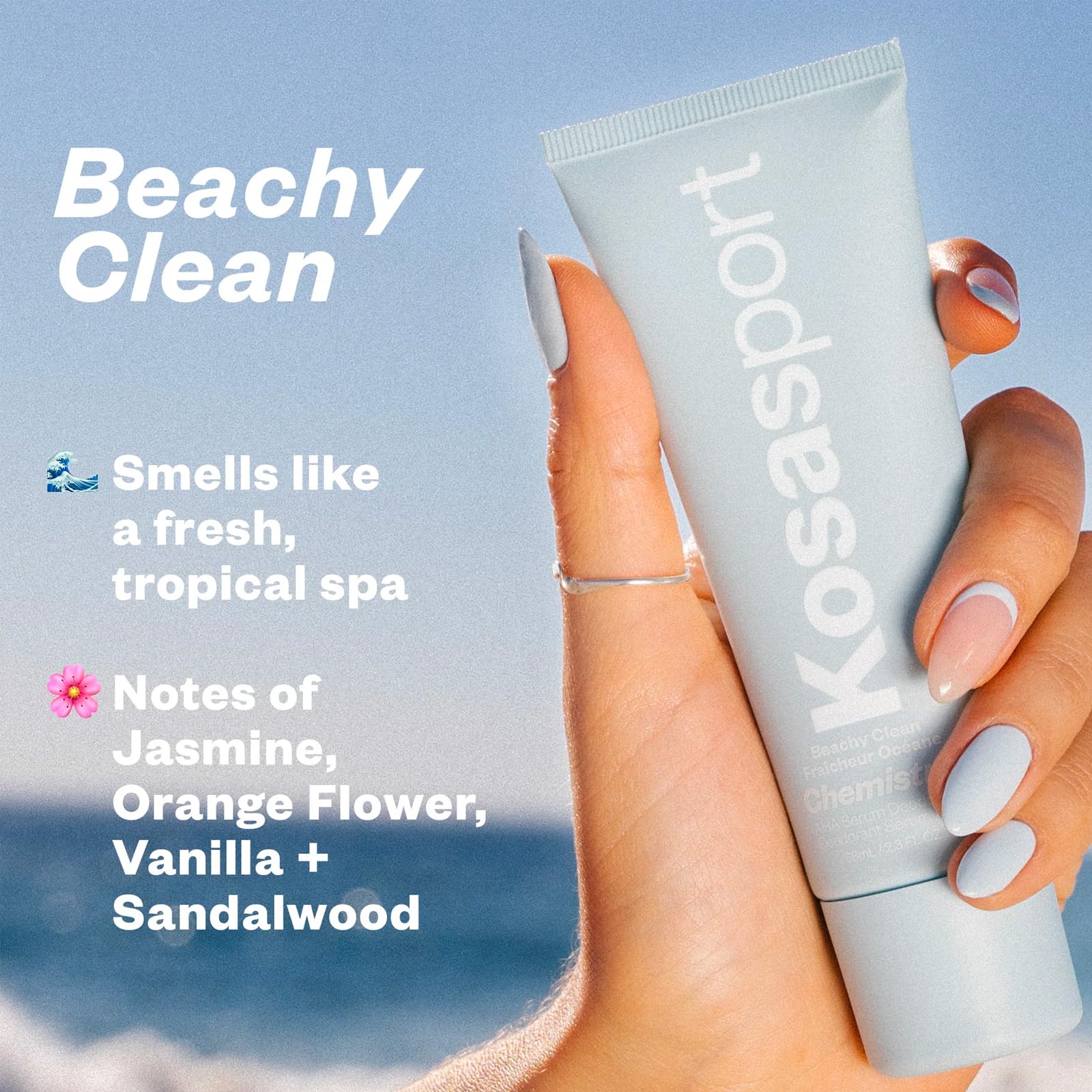 Kosas Chemistry Deodorant - Aluminium and Baking Soda Free + BO-Fighting AHA Serum that Exfoliates, Softens, and Nourishes the Skin, (Beachy Clean) Kosas buy supplements canada