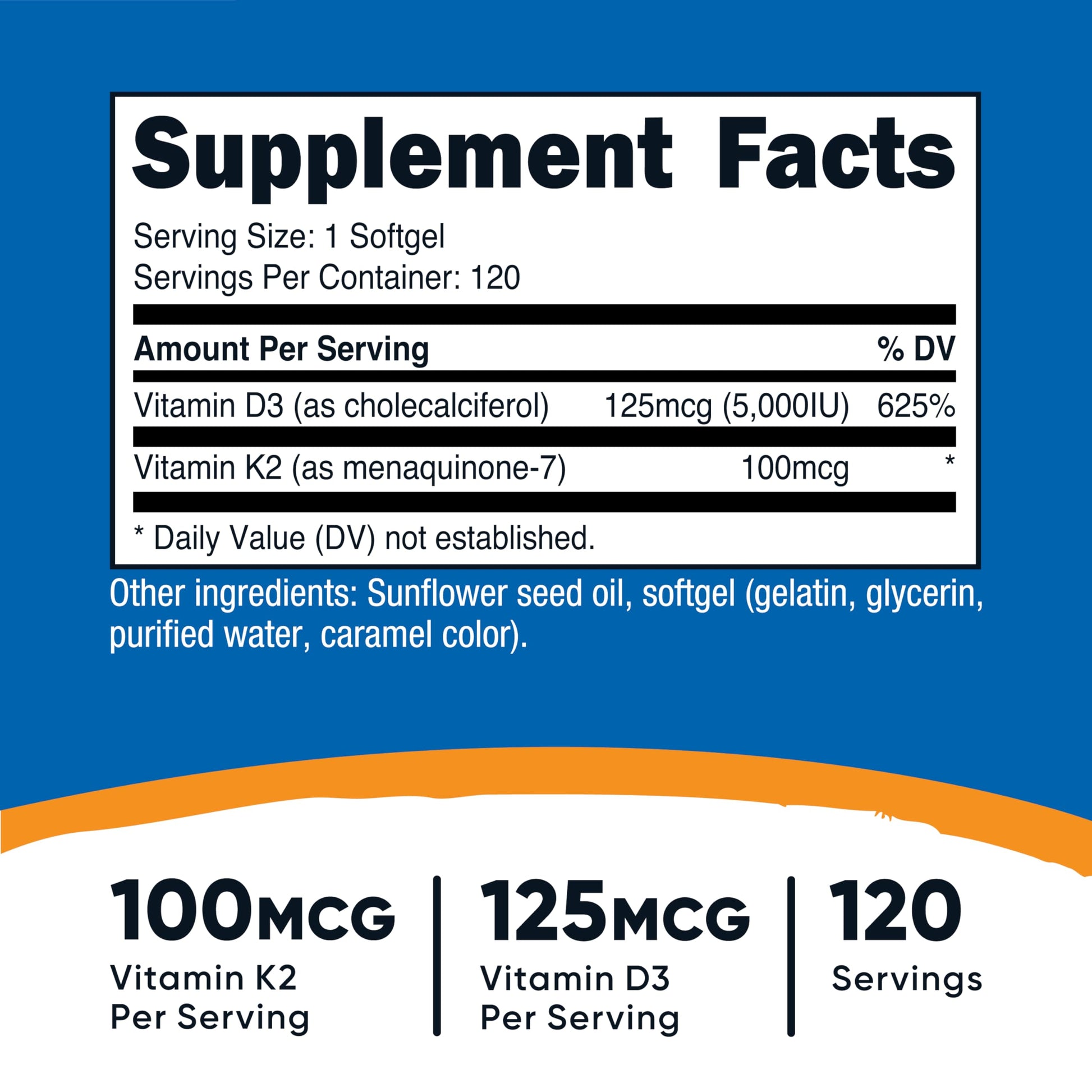 Nutricost Vitamin D3 + K2 (5000 IU D3 / 100mcg MK7), 120 Softgels – Gluten-Free & Non-GMO Nutricost buy supplements canada