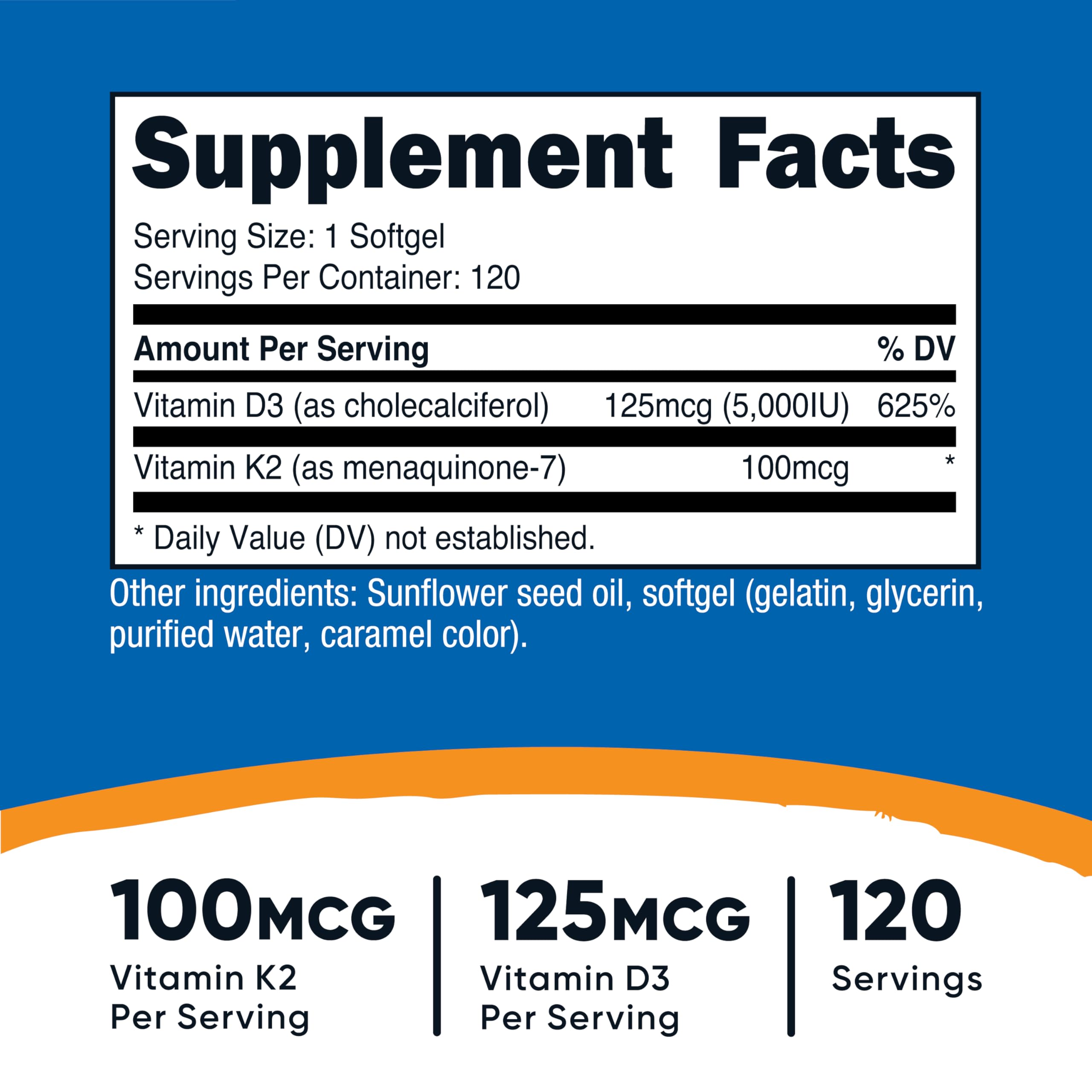 Nutricost Vitamin D3 + K2 (5000 IU D3 / 100mcg MK7), 120 Softgels – Gluten-Free & Non-GMO Nutricost buy supplements canada