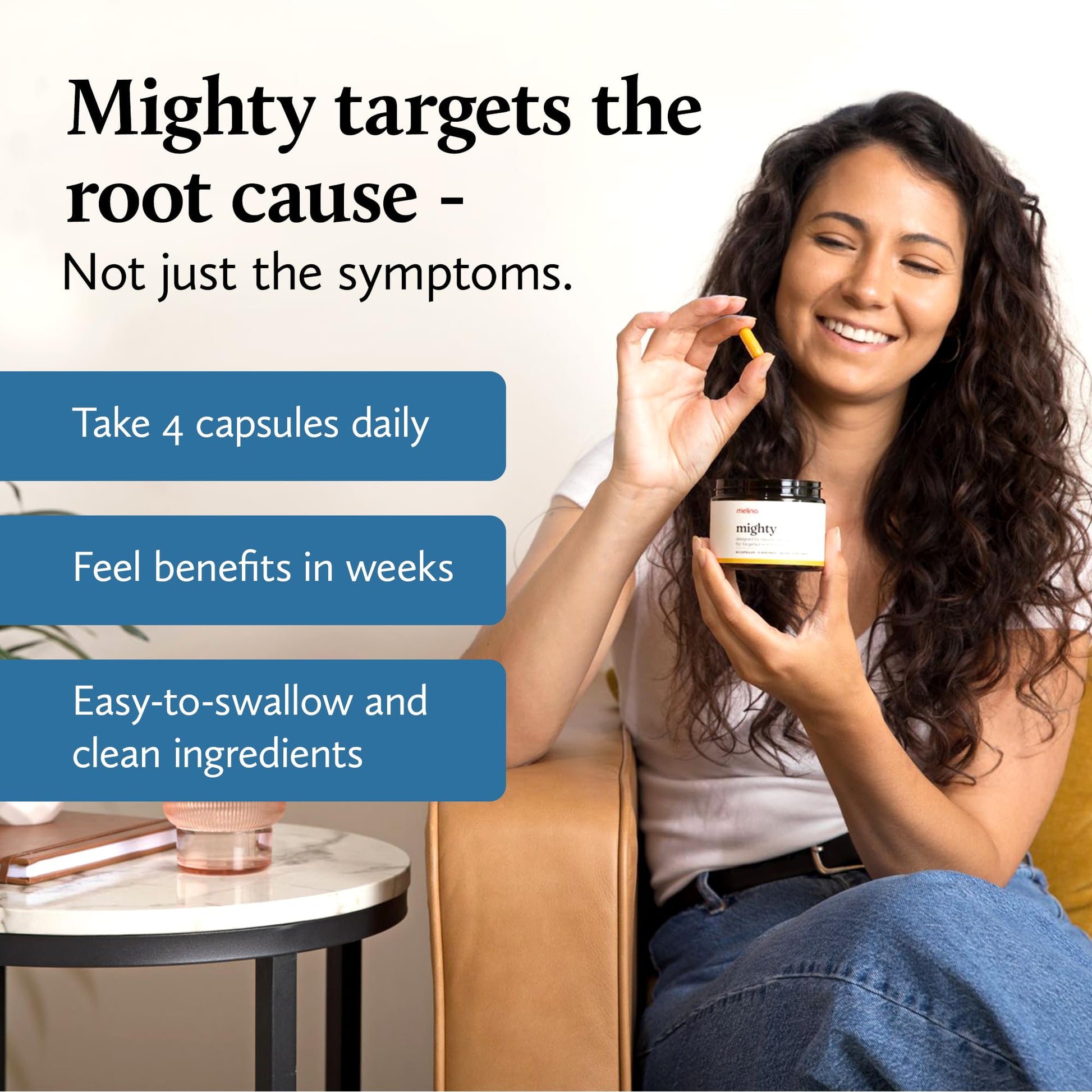 Melina Mighty Natural Migraine Relief Supplement - Magnesium, B2 Riboflavin 400mg, Feverfew, CoQ-10, ALCAR to Strengthen Migraine and Headache Prevention - 15 Servings (60 Caps) Melina buy supplements canada