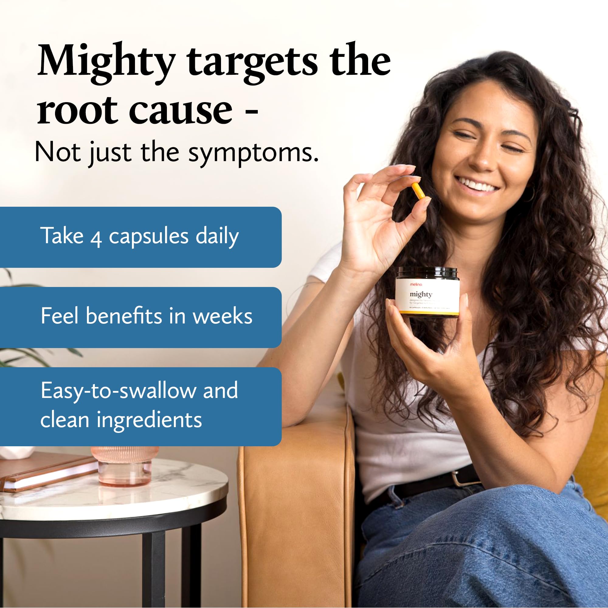 Melina Mighty Natural Migraine Relief Supplement - Magnesium, B2 Riboflavin 400mg, Feverfew, CoQ-10, ALCAR to Strengthen Migraine and Headache Prevention - 15 Servings (60 Caps) Melina buy supplements canada