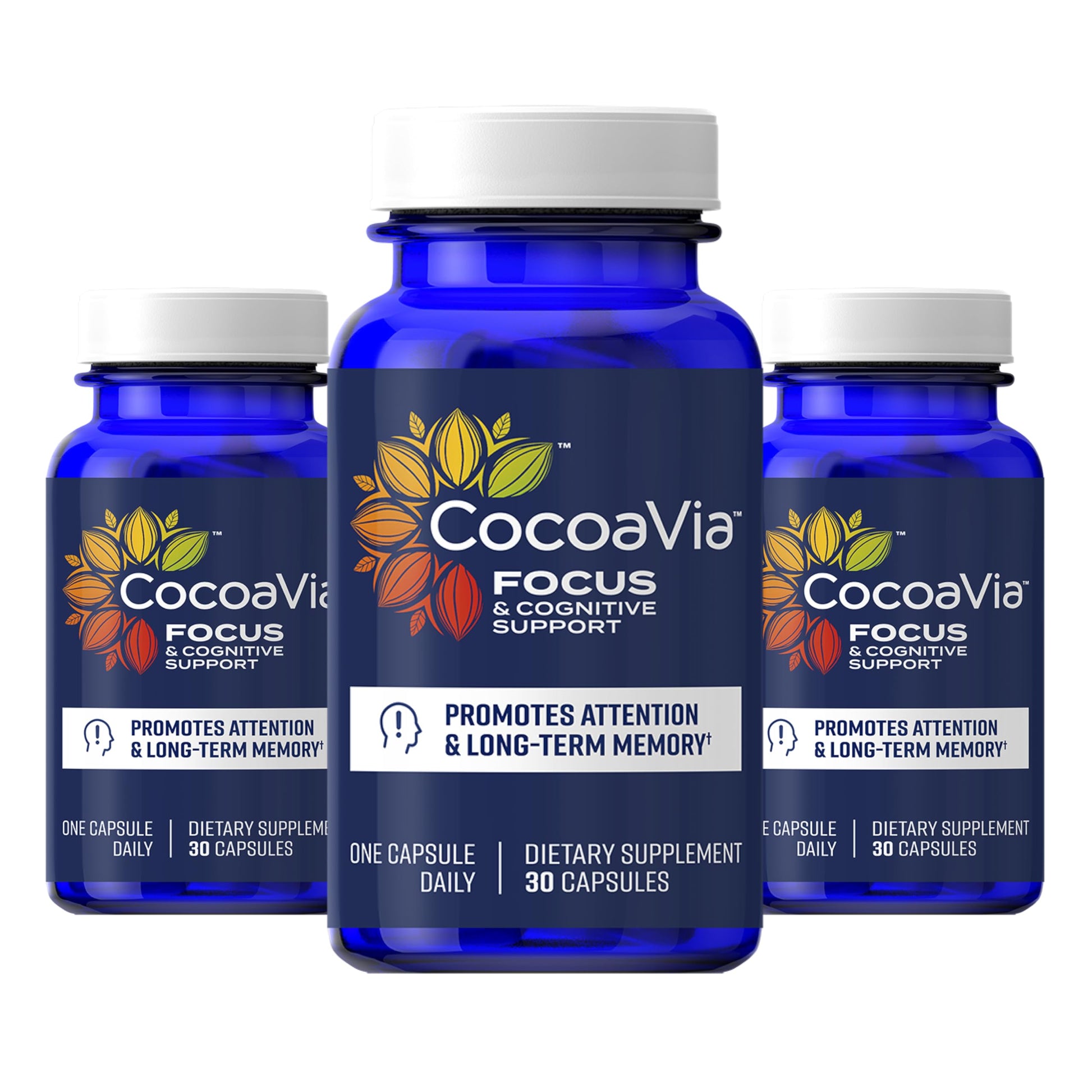CocoaVia Memory & Focus Brain Supplement, 90 Day, Cocoa Flavanol Blend, Lutein, Added Caffeine for Boost. Improve Cognitive Function, Attention, Vegan & Plant Based, 90 Capsules CocoaVia buy supplements canada